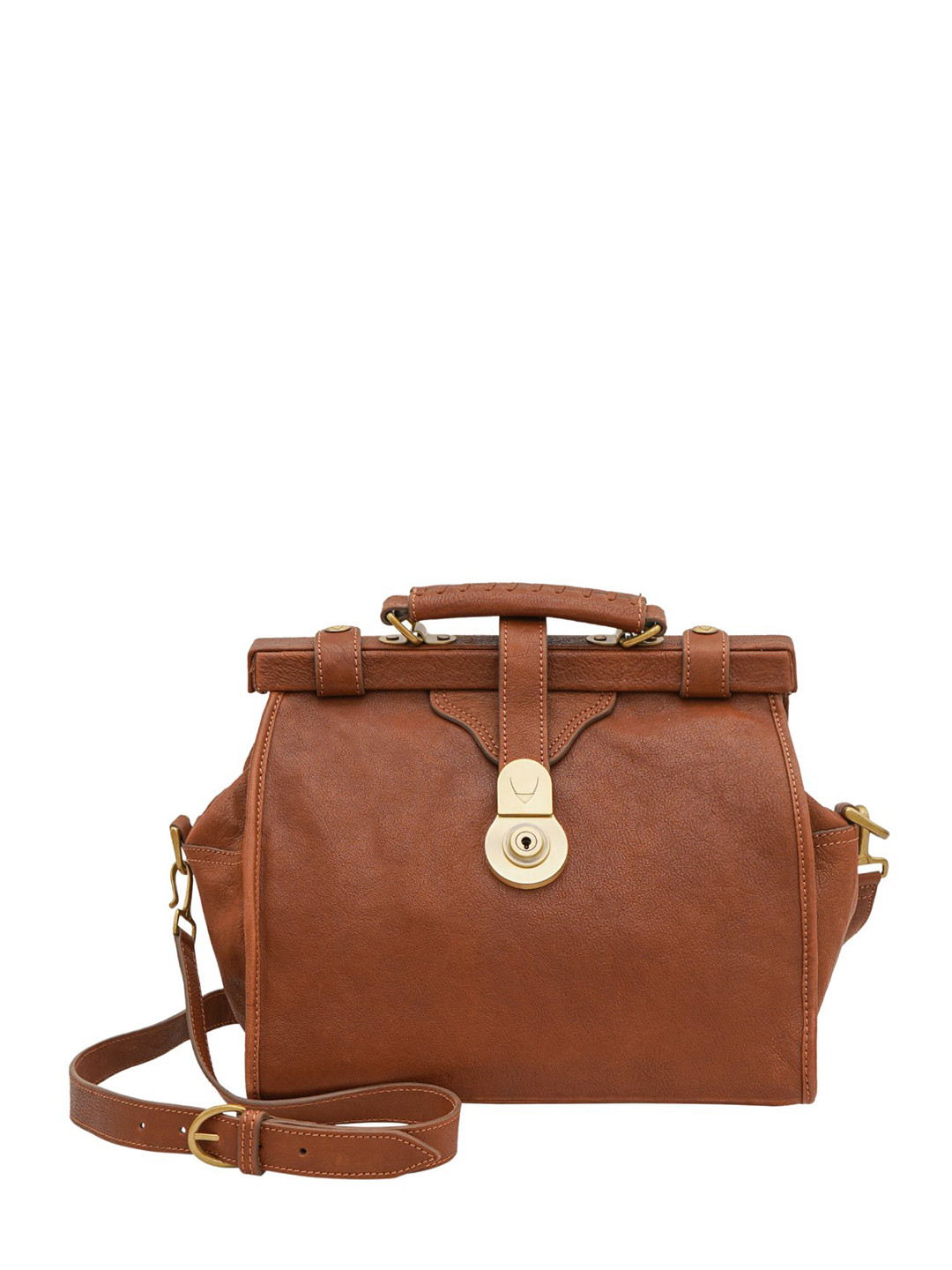 Hidesign Tan Brown Solid Leather Handheld Bag
