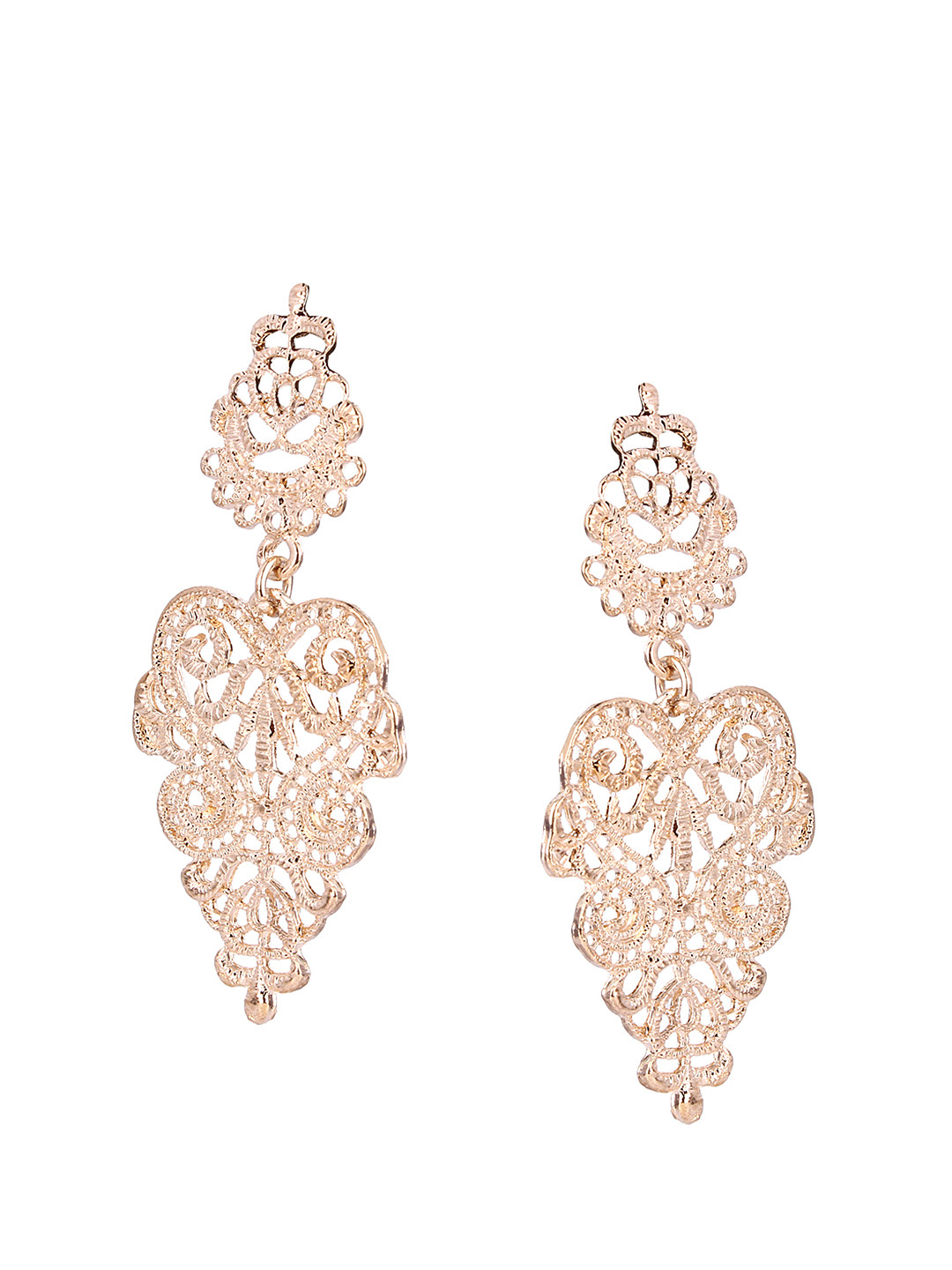 Shining Diva Fashion Gold-Toned Drop Earrings