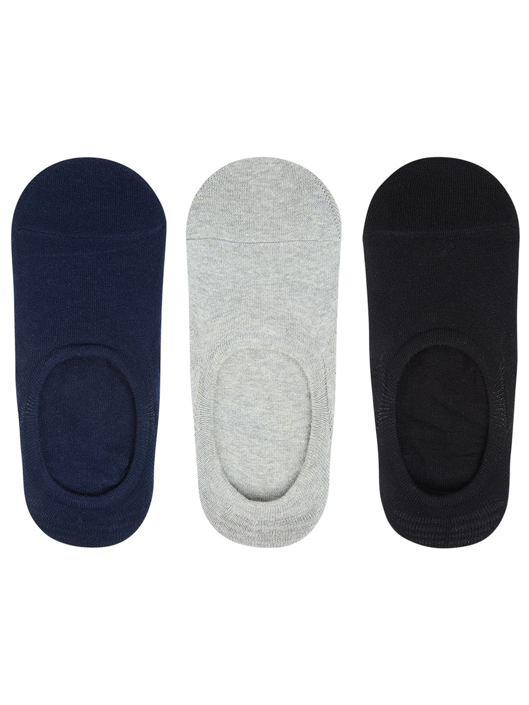Socksxpress Men Pack of 3 Assorted Premium No-Show Anti-Slip Shoe Liners