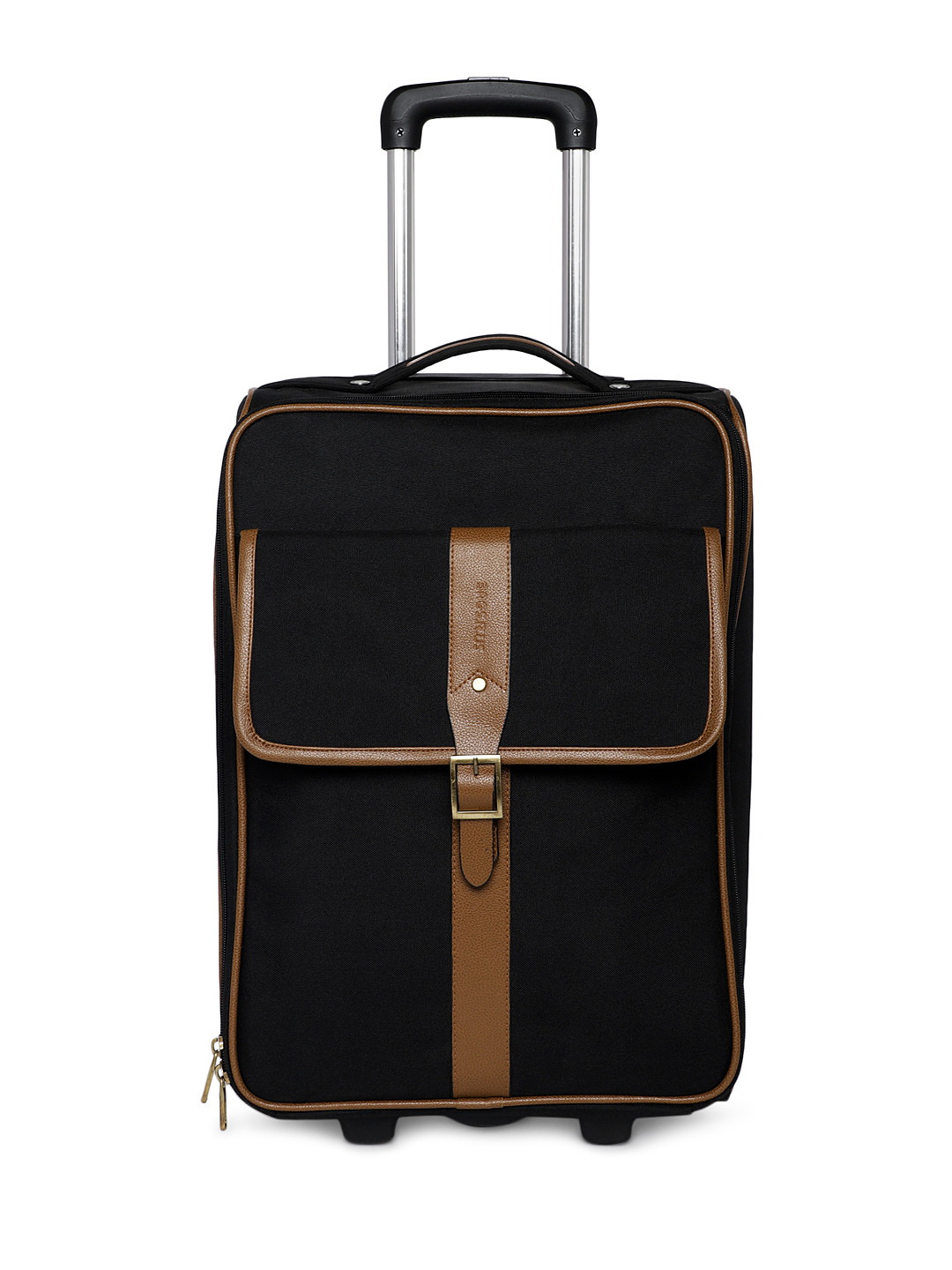 Bags.R.us Unisex Black & Tan 45L Softsided Laptop Overnighter Trolley Bag