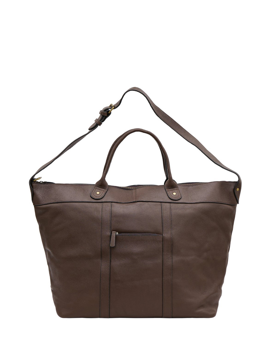 Hidesign Men Brown Solid Genuine Leather Roberto Duffel Bag