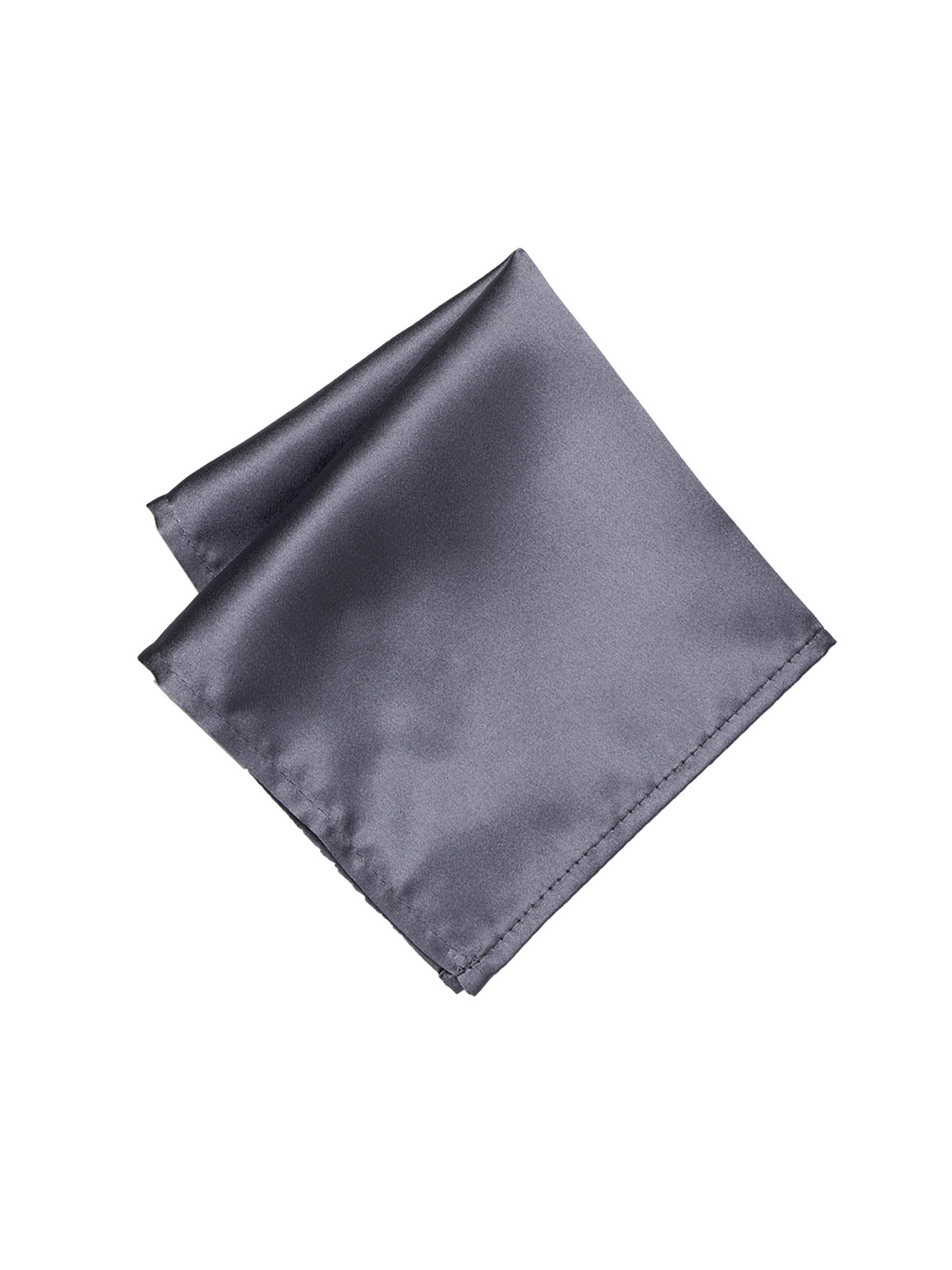 Peter England Men Grey Solid Pure Silk Pocket Square