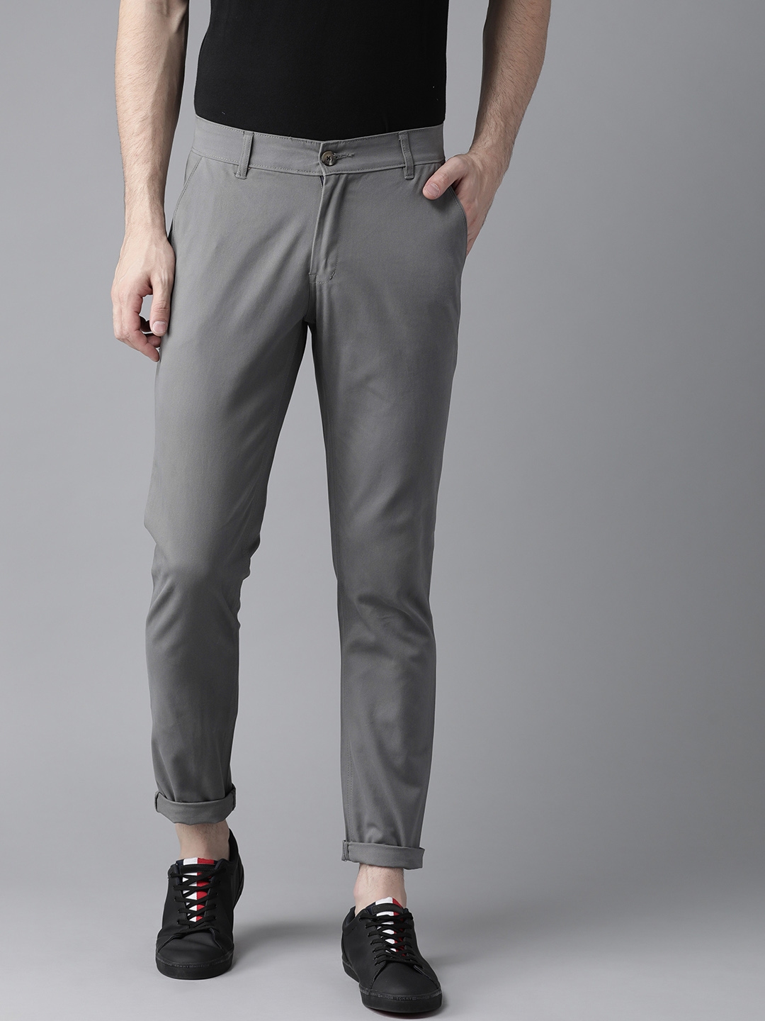 Buy Hubberholme Grey Slim Fit Trousers for Mens Online  Tata CLiQ