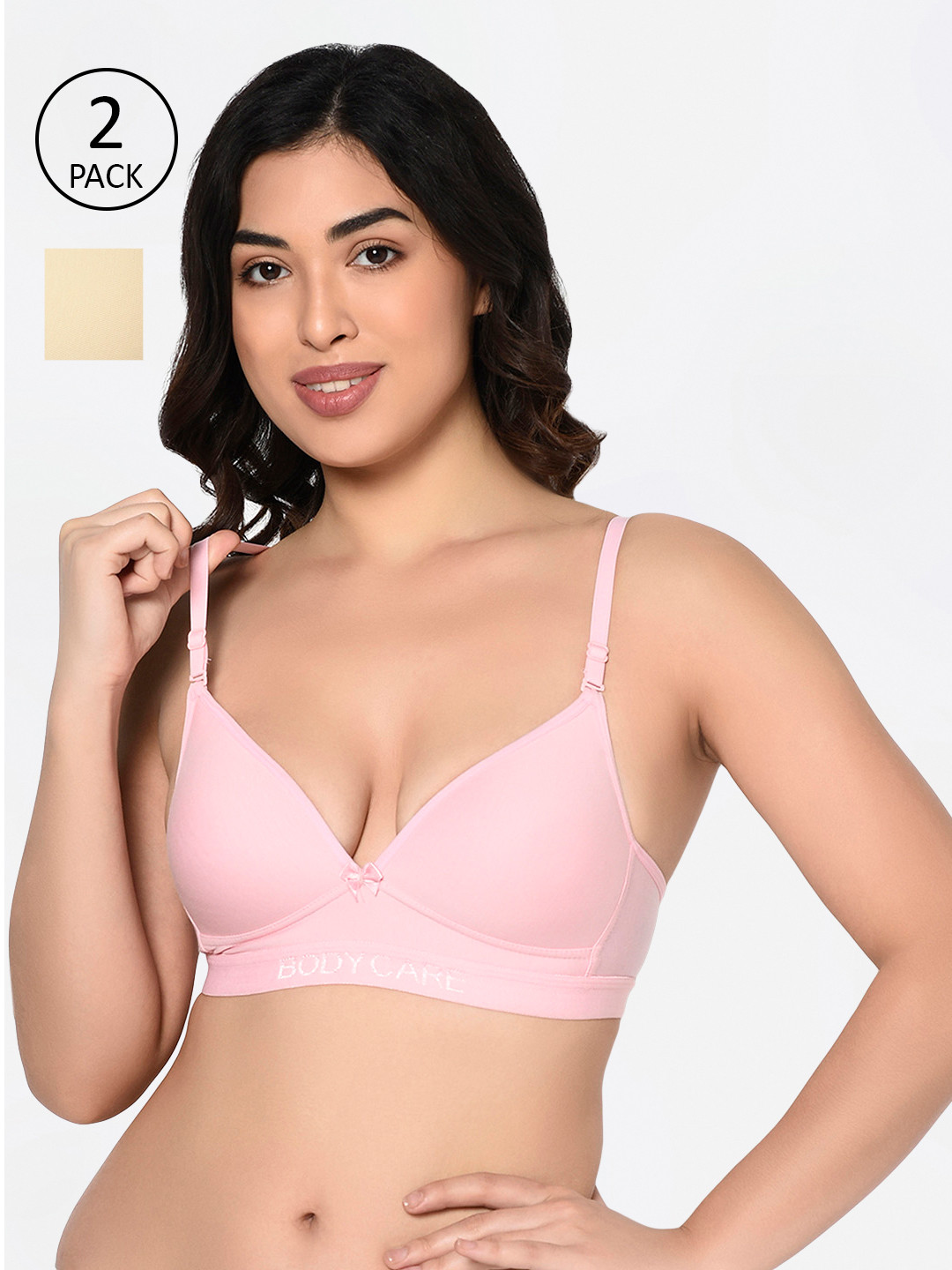 Bodycare Pack of 2 Assorted Non-Wired Heavily Padded Sports Bra E1606-PISKIN-2PCS