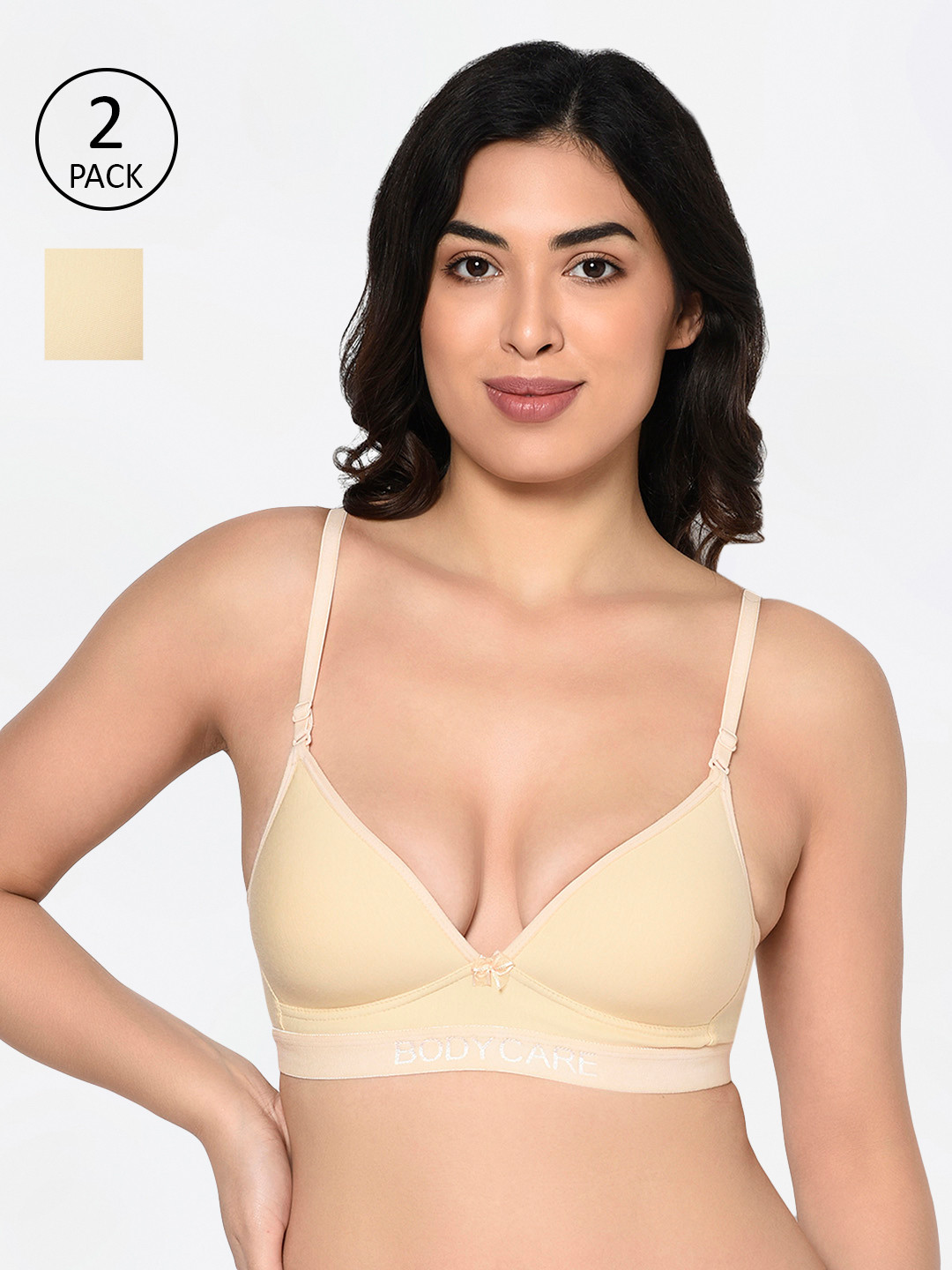 Bodycare Pack of 2 Assorted Non-Wired Heavily Padded Sports Bra E1606-SS-2PCS