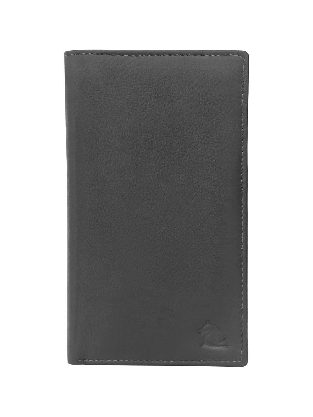 Kara Unisex Black Solid Leather Two Fold Wallet