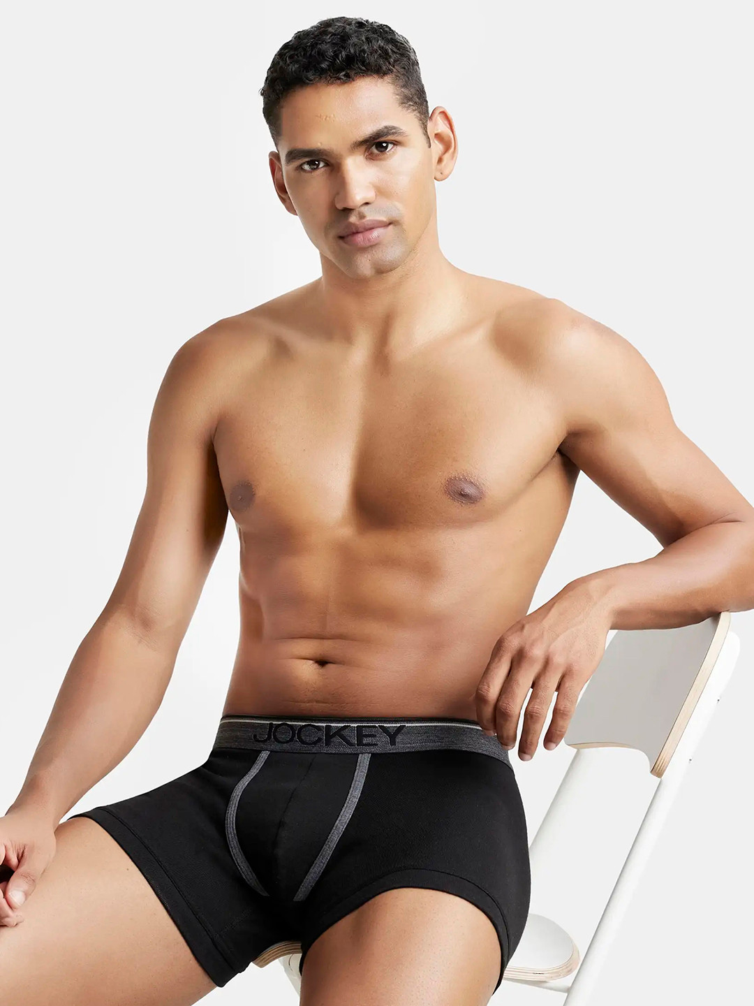 Jockey Combed Cotton Rib Boxer Brief with Ultrasoft and Durable Waistband-8009