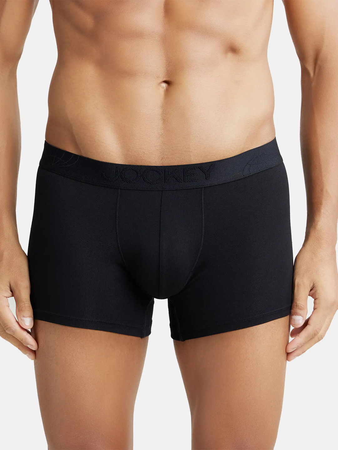 Jockey International Collection Men Black Solid Trunks IC25