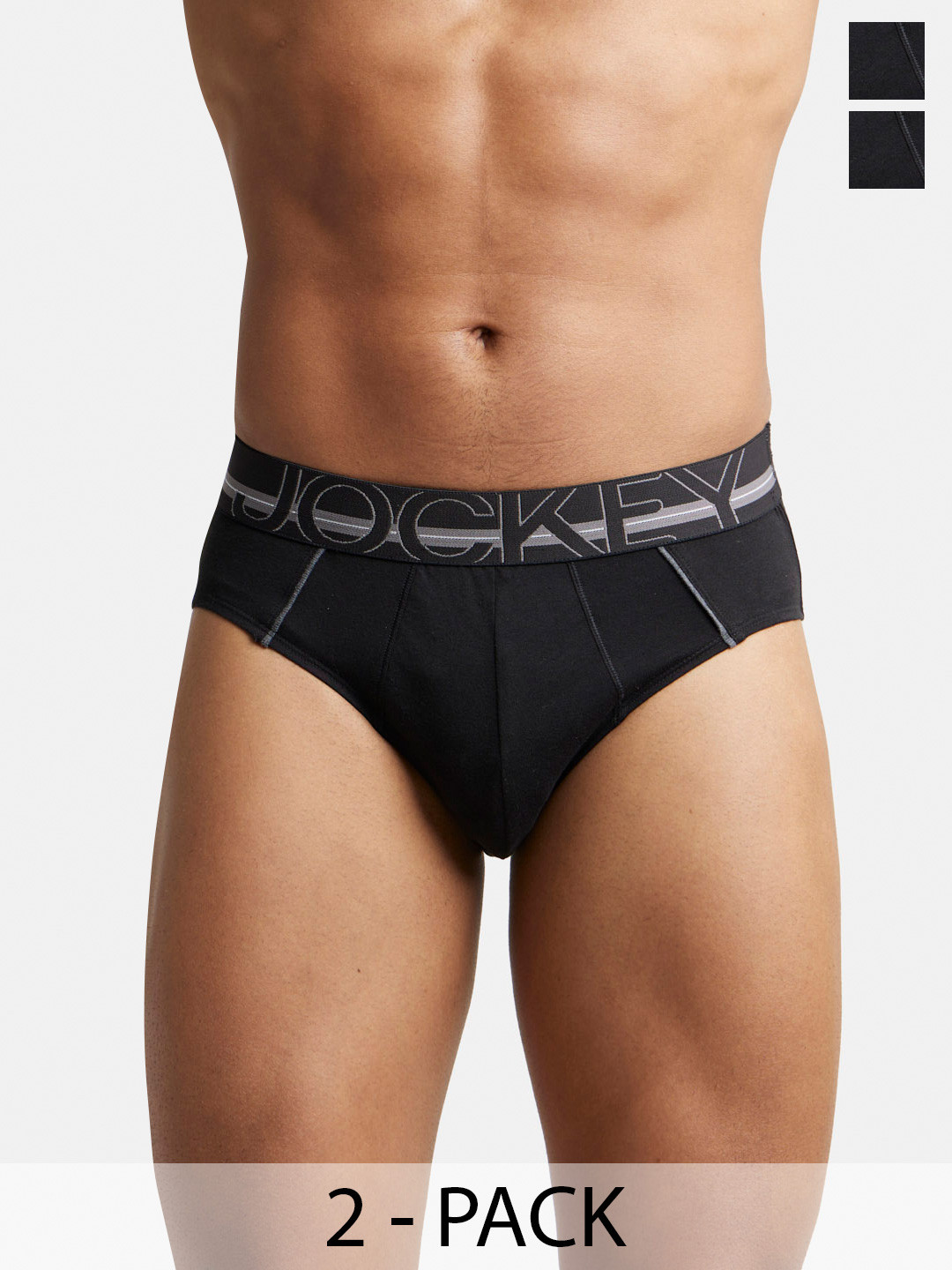 Jockey Pack Of 2 Super Combed Cotton Solid Brief with Ultrasoft Waistband-US14