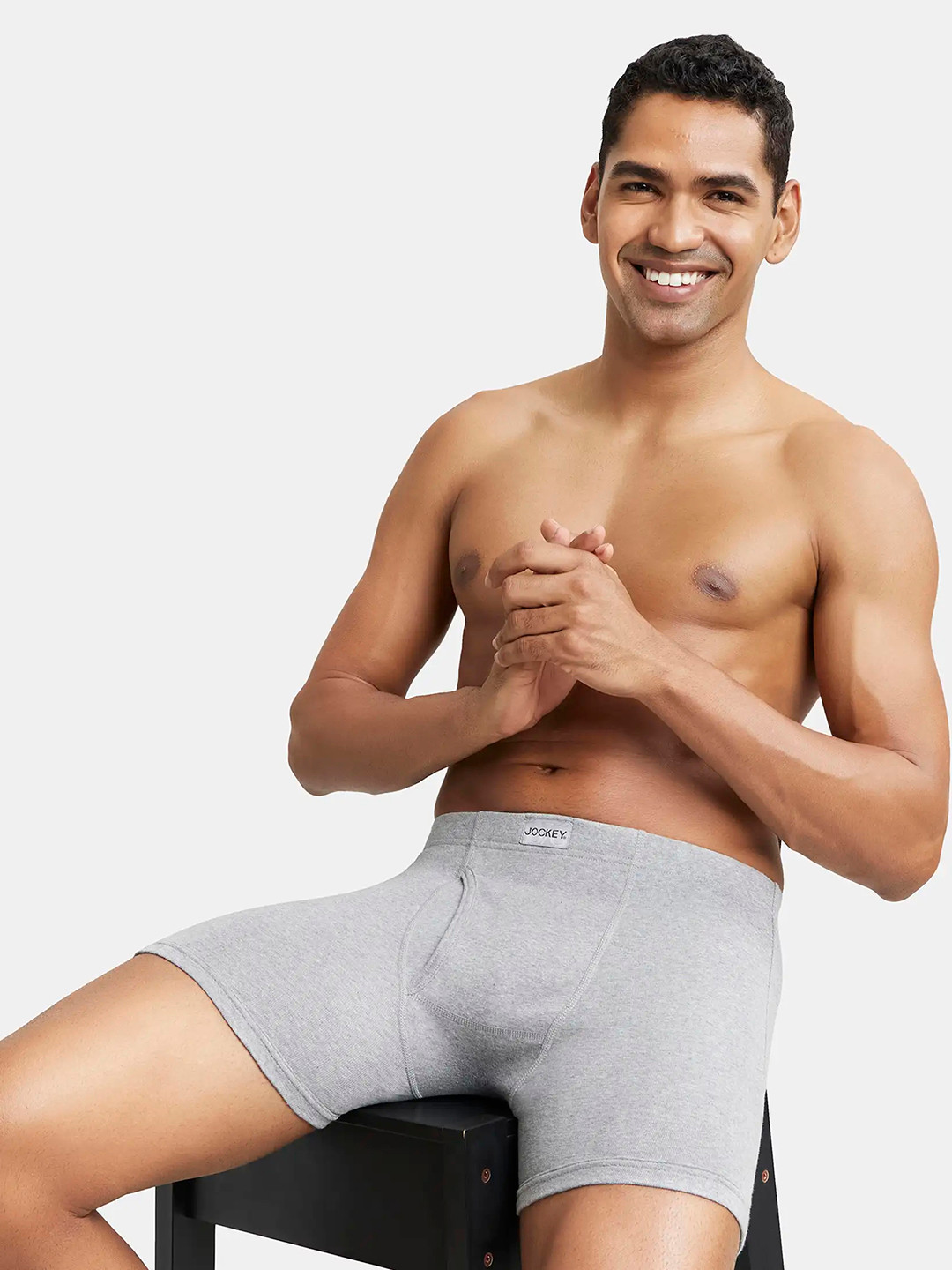 Jockey Combed Cotton Rib Boxer Brief with Ultrasoft and Durable Waistband-8008