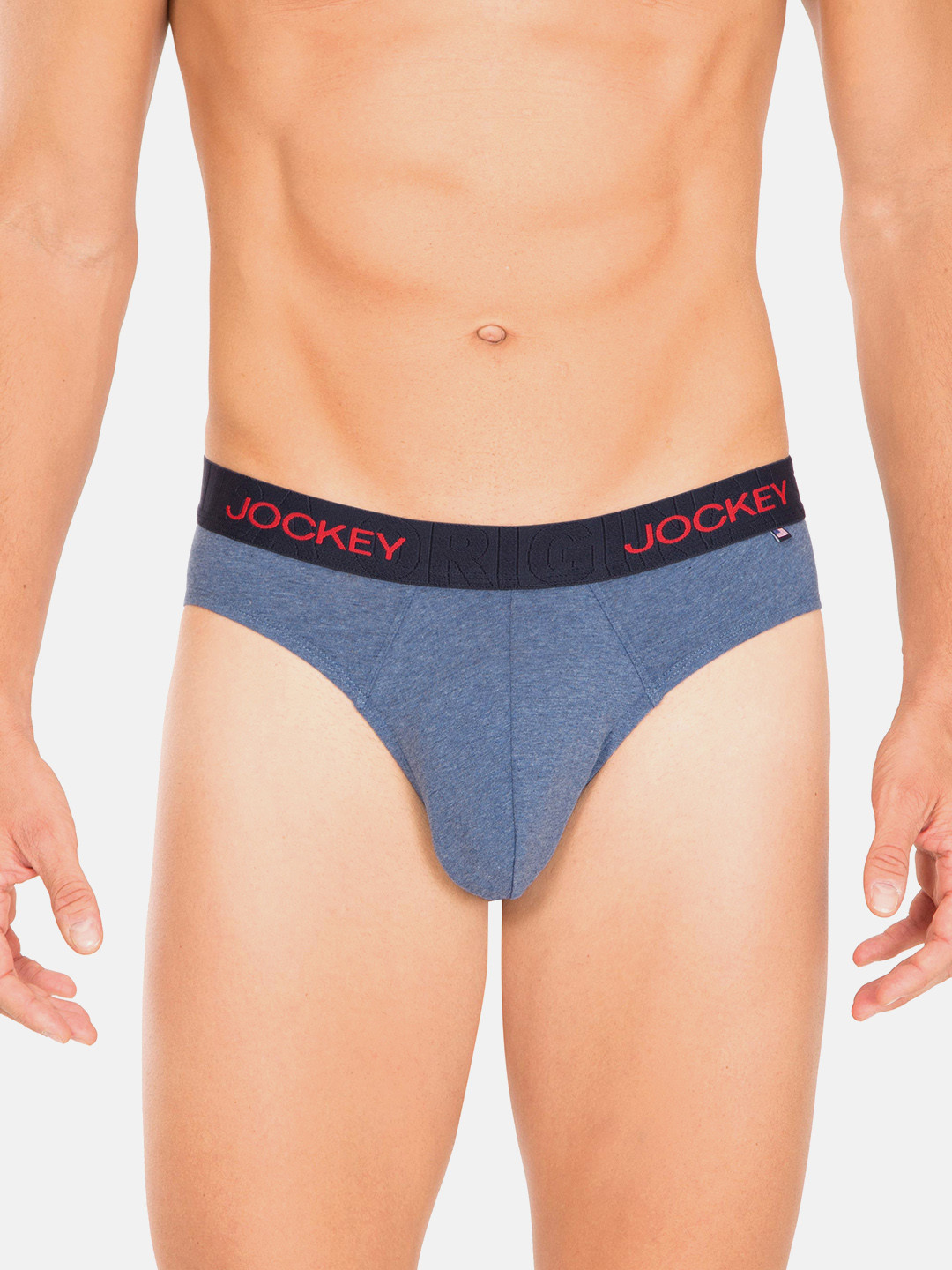 Jockey Men Blue Solid Basic Briefs US59-0105