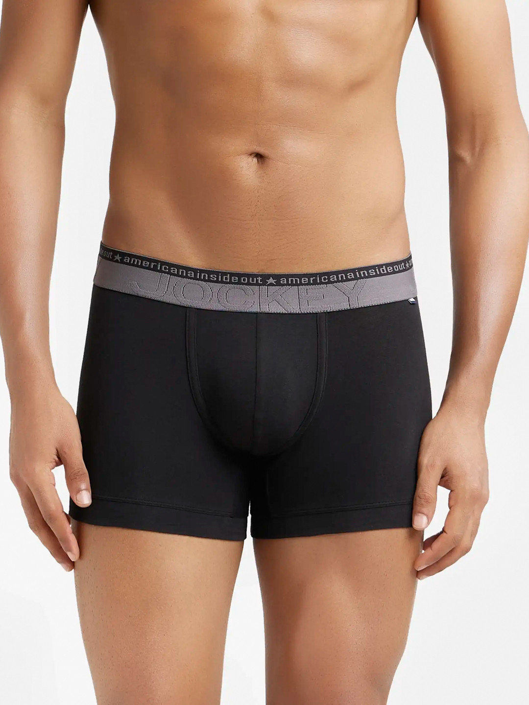 Jockey Men Black Solid Trunks US60-0105