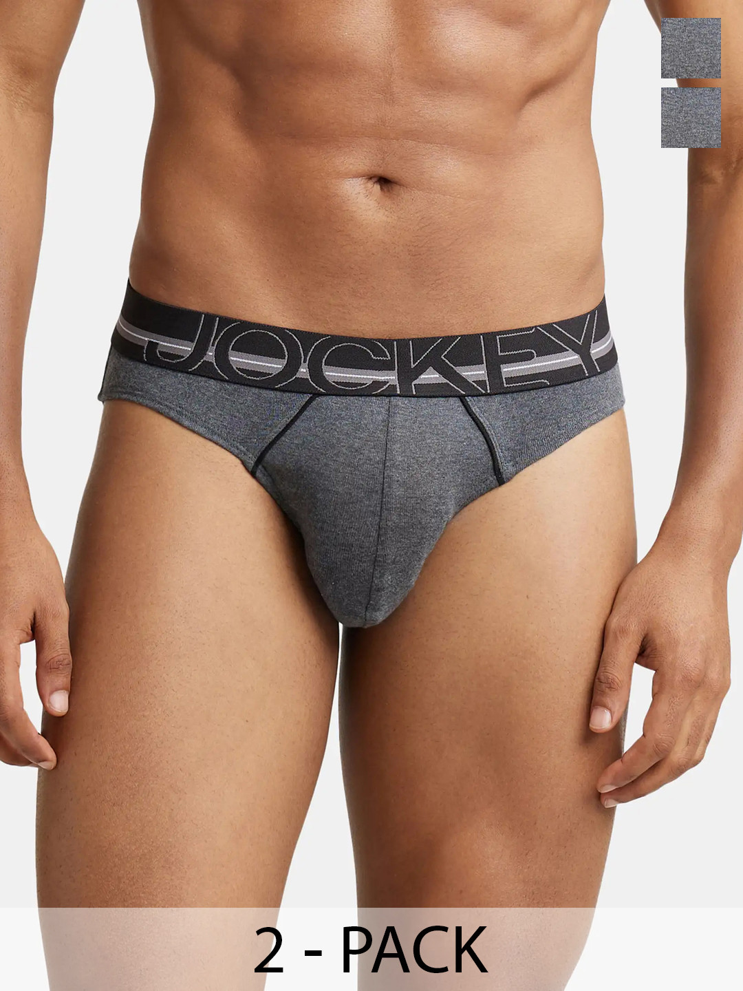 Pack Of 2 Super Combed Cotton Rib Solid Brief with Ultrasoft Waistband-US17