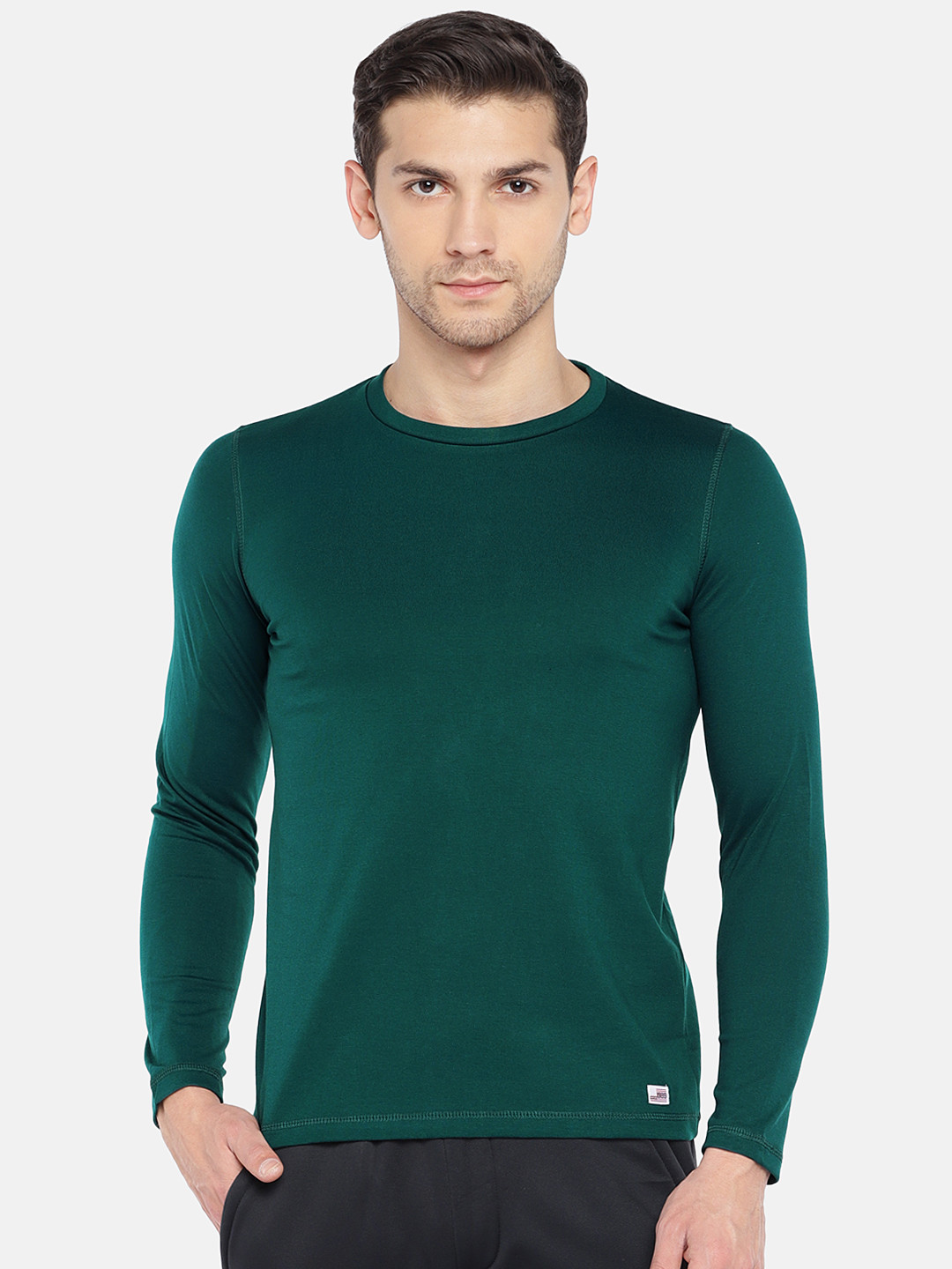 Sweet Dreams Men Green Solid Round Neck T-shirt