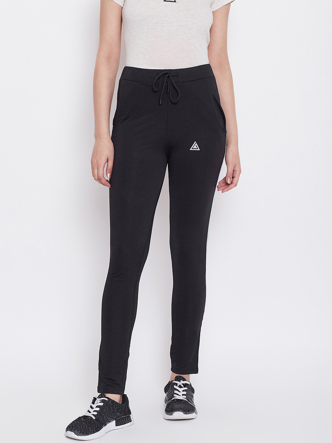 Aesthetic Bodies Women Black Solid Track Pants