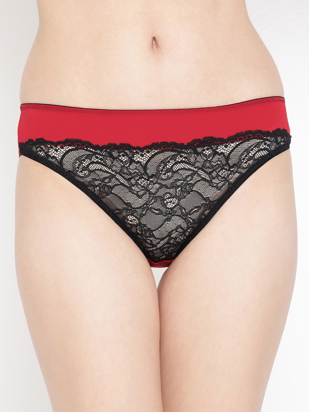Aoba Women Red & Black Lace Basic Briefs AIP-5C