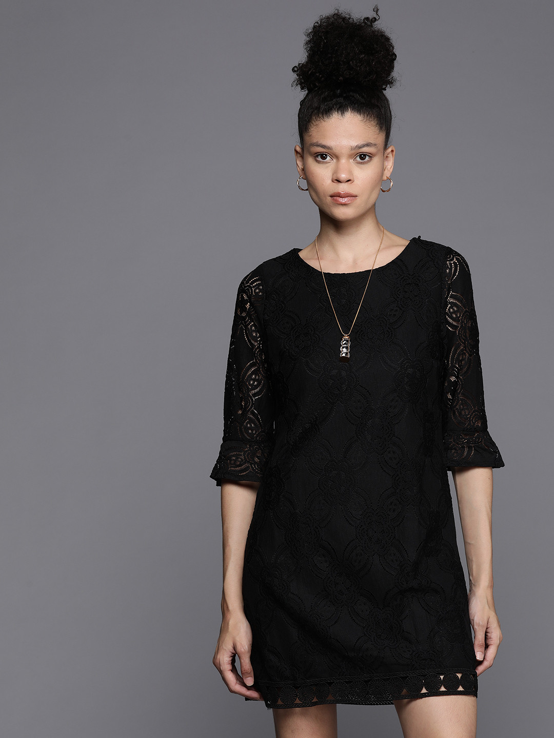 JC Collection Floral Lace Shift Dress