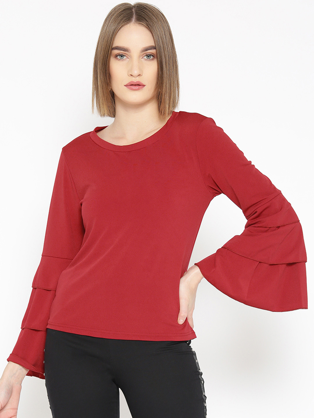 JC Collection Women Red Solid Top