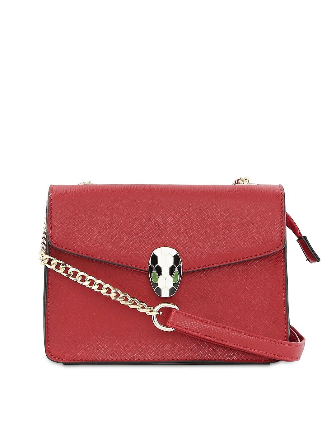 Lavie Red Textured Satchel