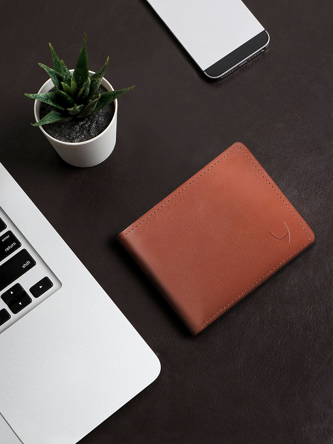 Hidesign Men Tan Brown Solid Leather Two Fold Wallet