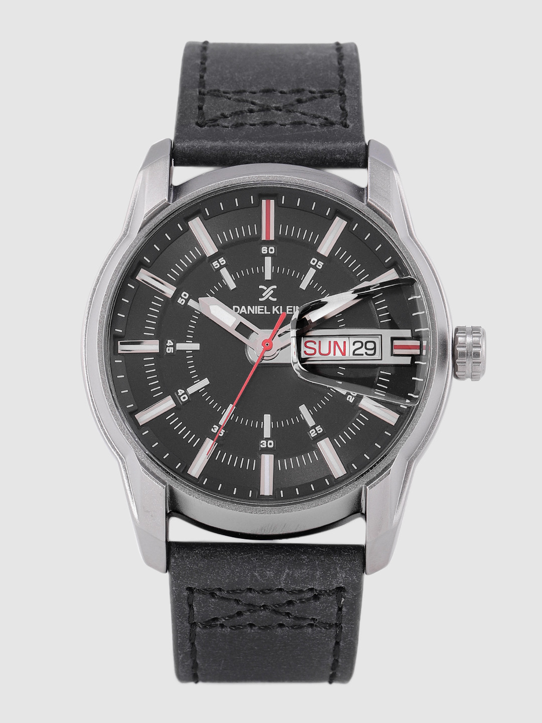 Daniel Klein Men Grey Genuine Leather Analogue Watch DK.1.12316-2