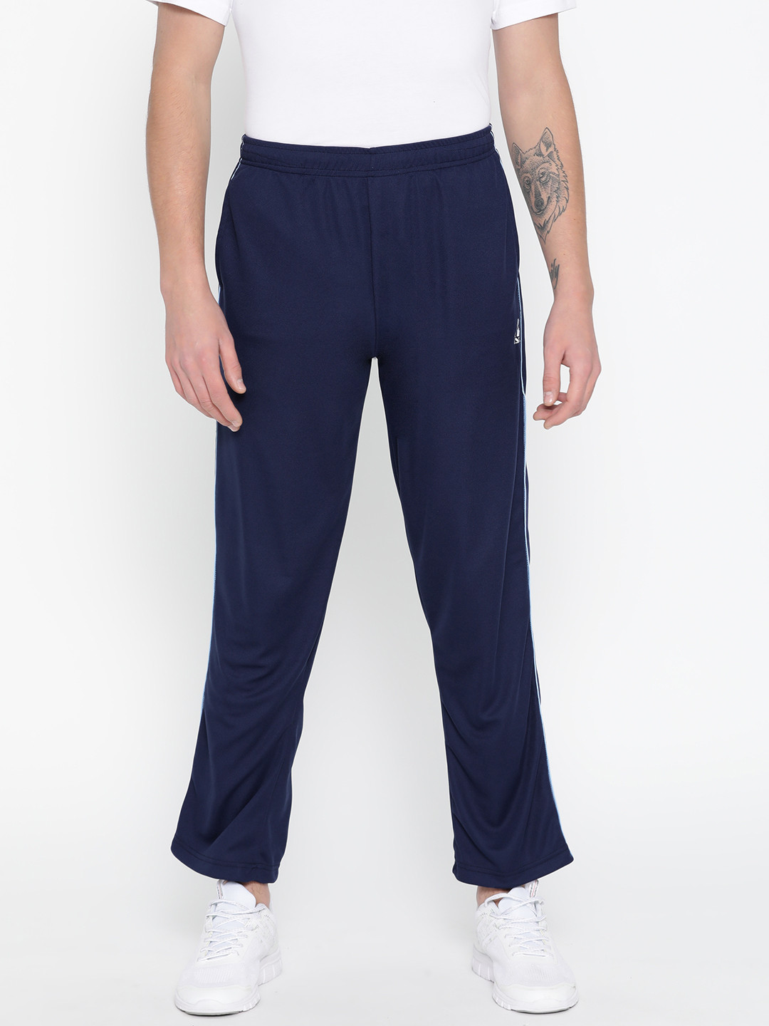 DS WORLD Men Navy Blue Solid Training Track Pants