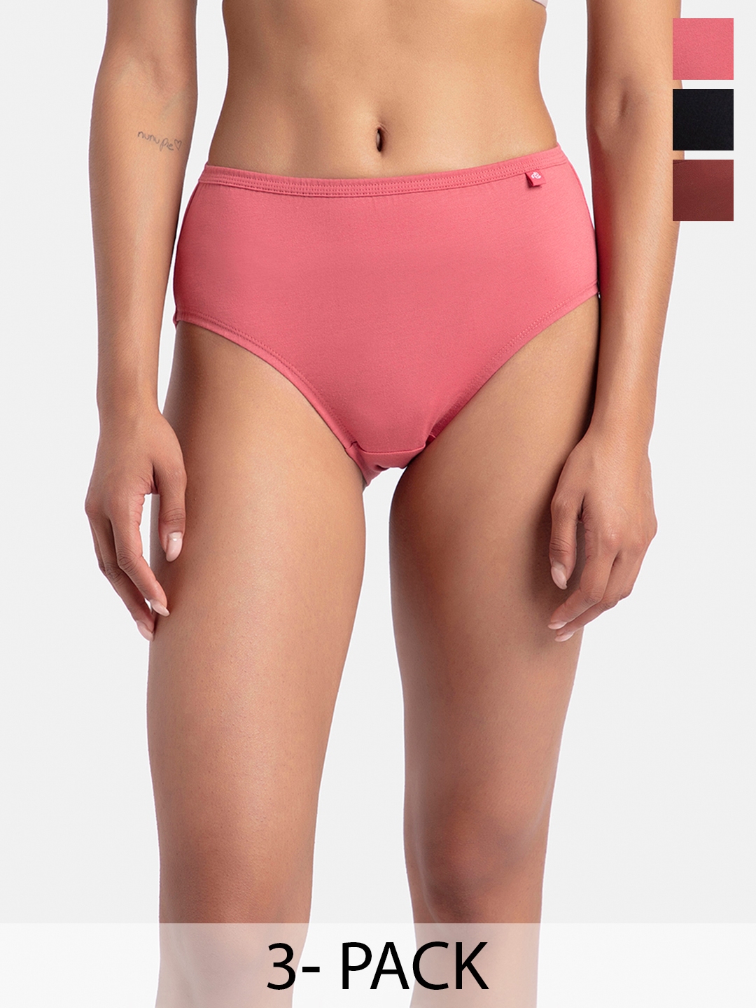 Buy Jockey Pack of 3 High Coverage Super Combed Cotton StayFresh Hipster 1406 Briefs for Women 11068200 Myntra