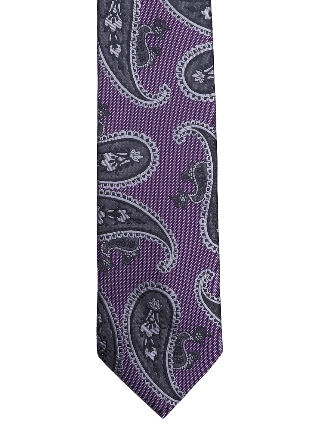 Tossido Purple & Black Printed Broad Tie