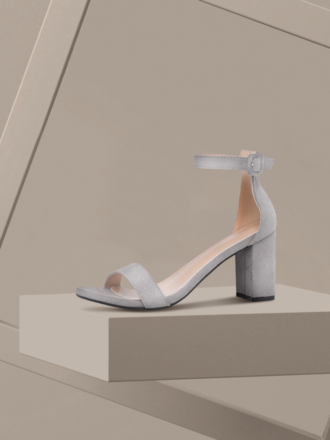 Grey open toe heels hot sale