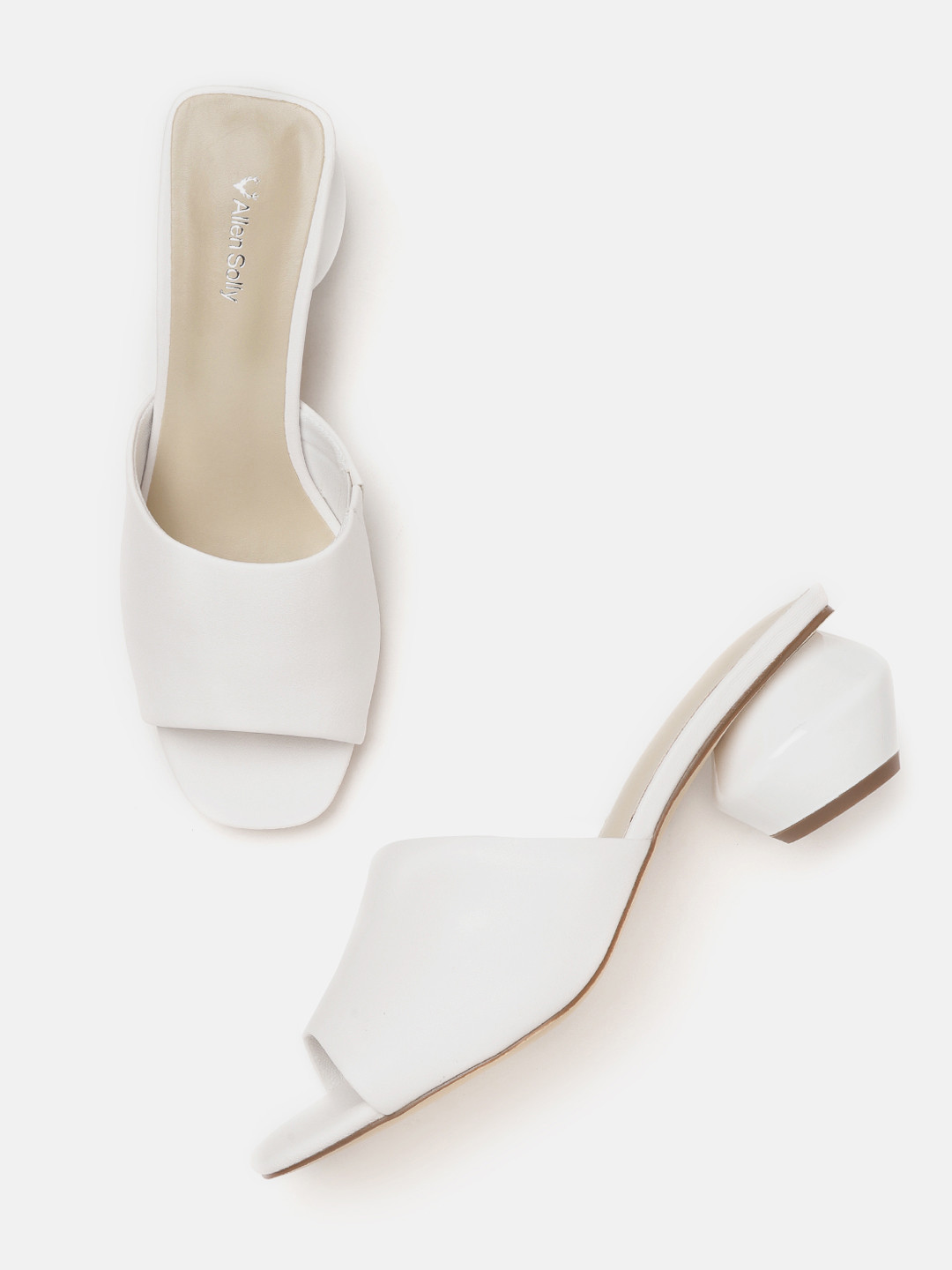 Allen Solly Women White Solid Block Heels
