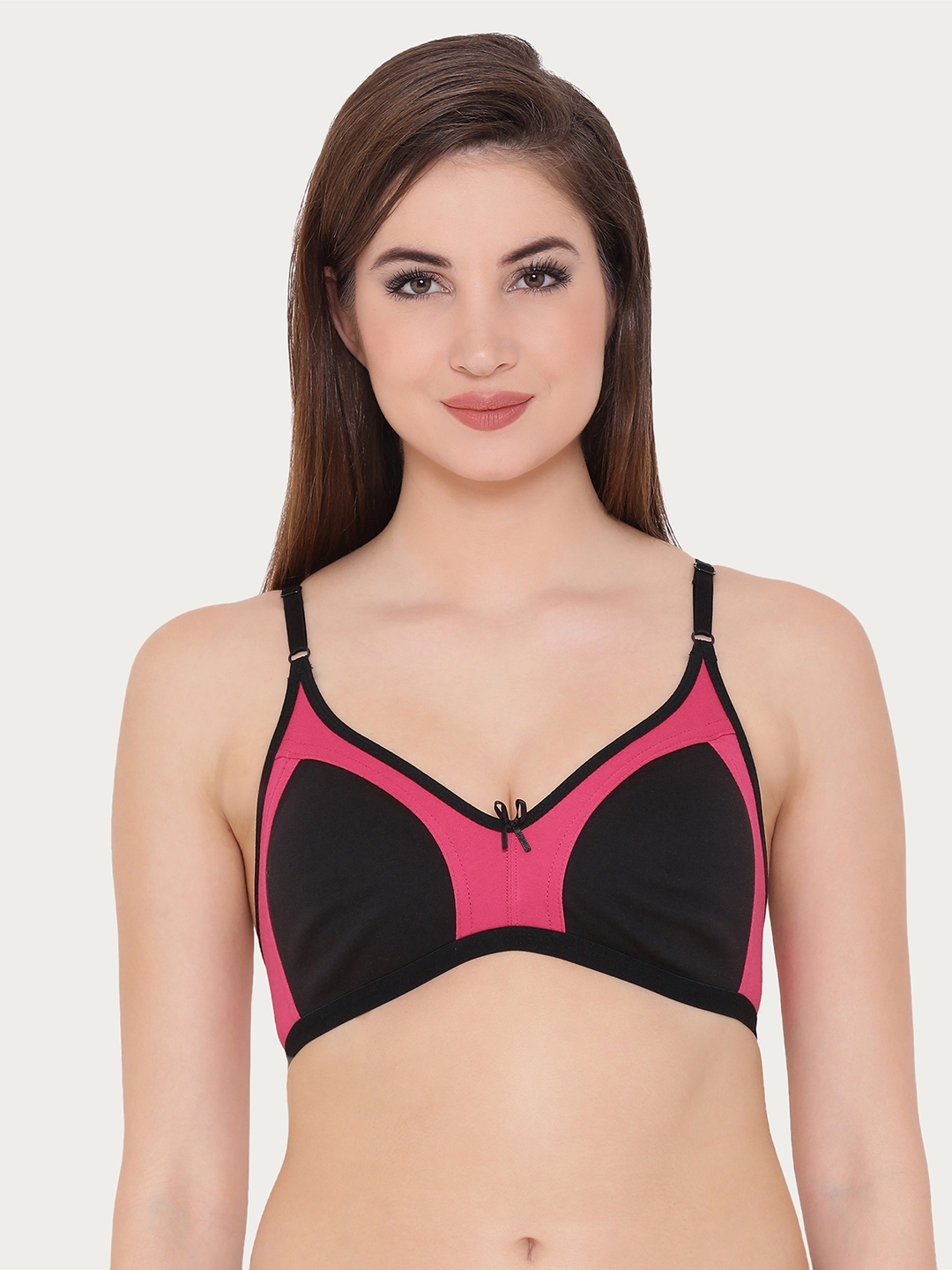 Buy Clovia Double Layered Comfy T-Shirt Bra In Hot Pink - Bra for