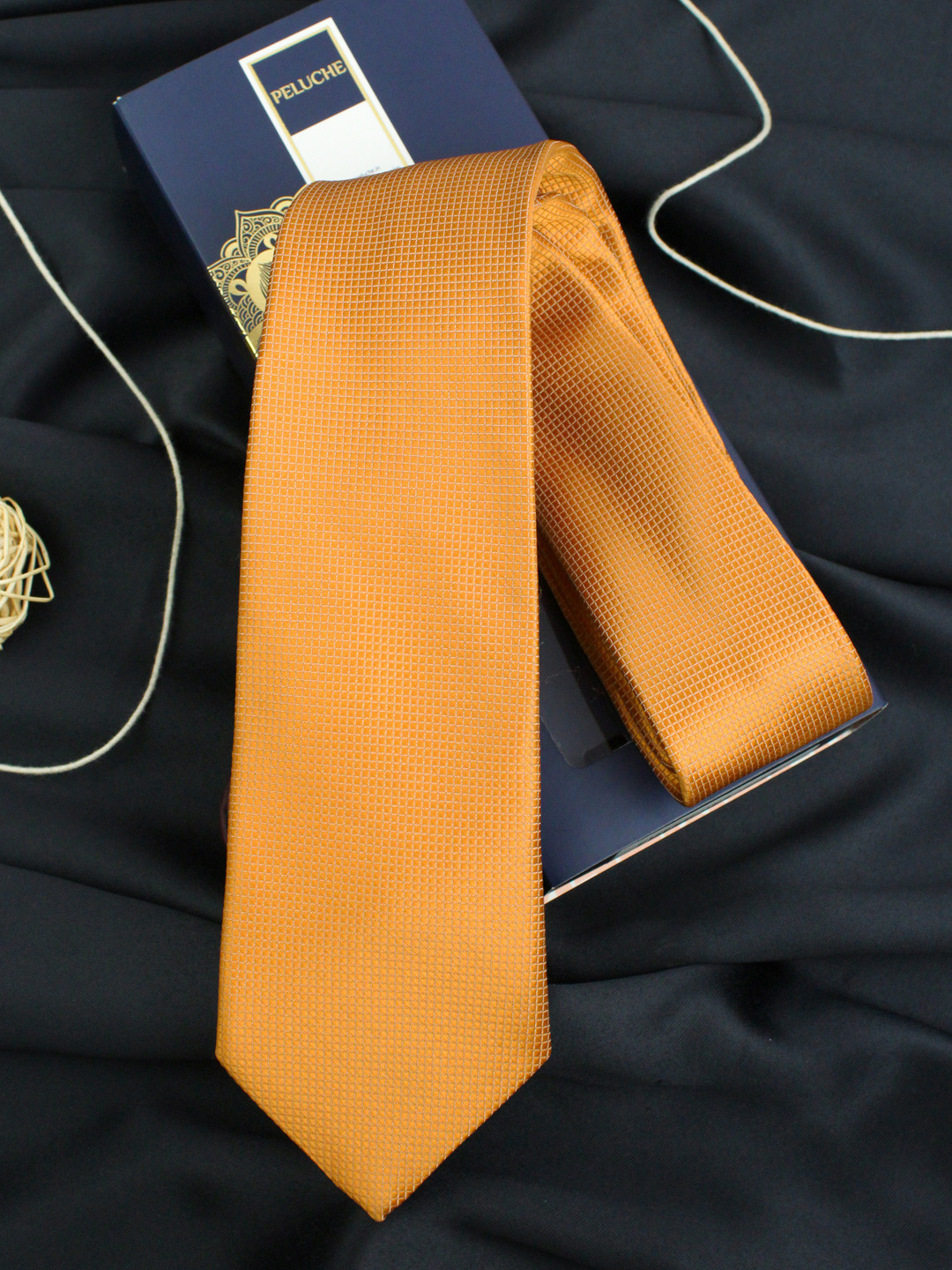 PELUCHE Mustard Yellow Printed Broad Tie