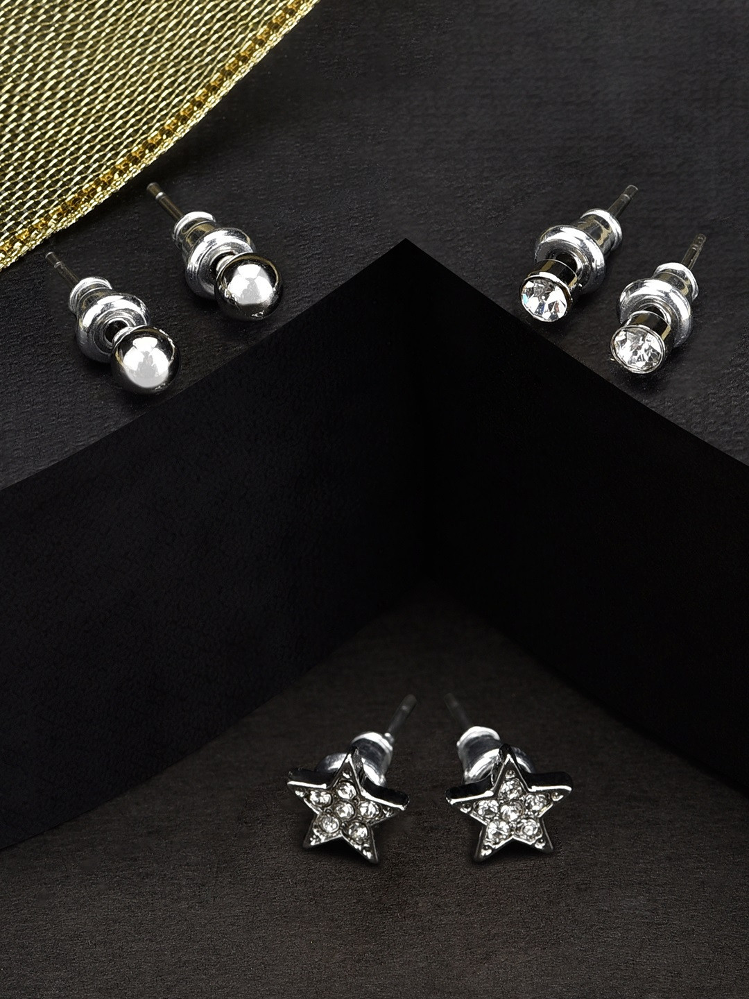 Accessorize London Women Set of 3 Studs Earring