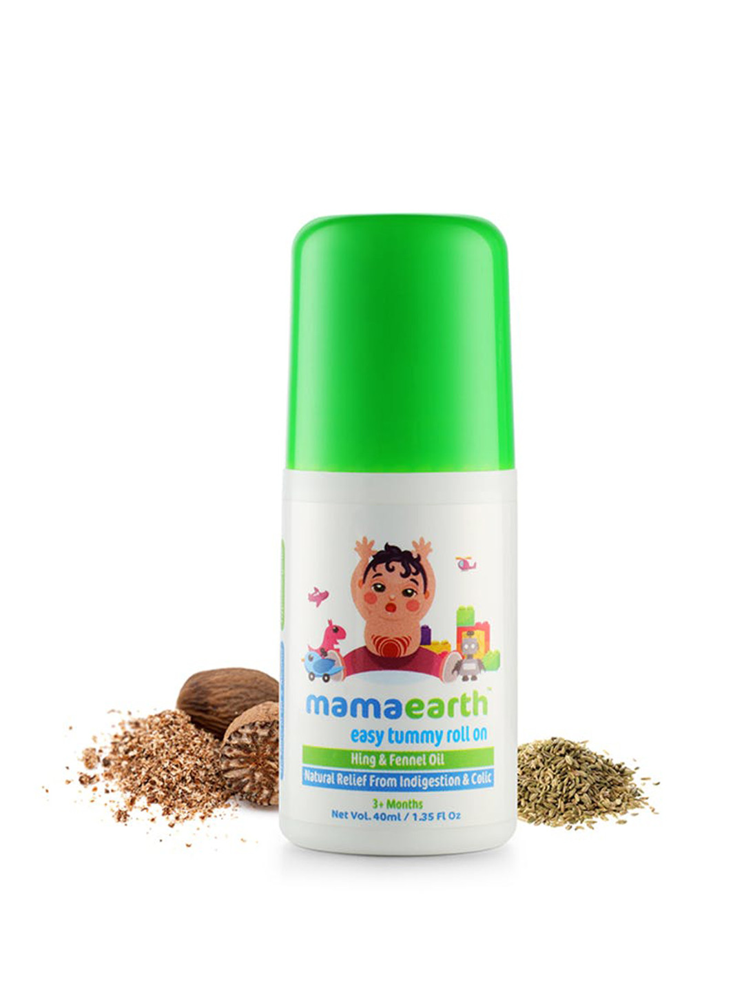 Mamaearth Kids Digestion and Colic Relief Easy Sustainable Tummy Roll with Olive Oil 40 ml