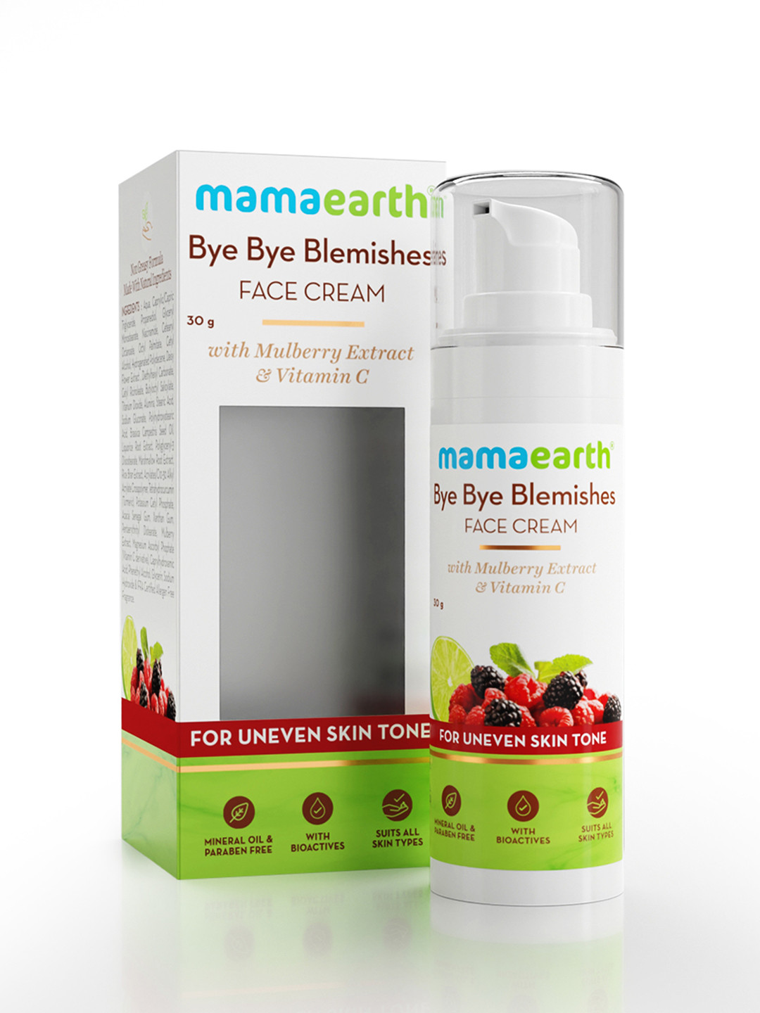 Mamaearth Bye Bye Blemishes Face Cream With Mulberry & Vitamin C For Pigmentation - 30ml