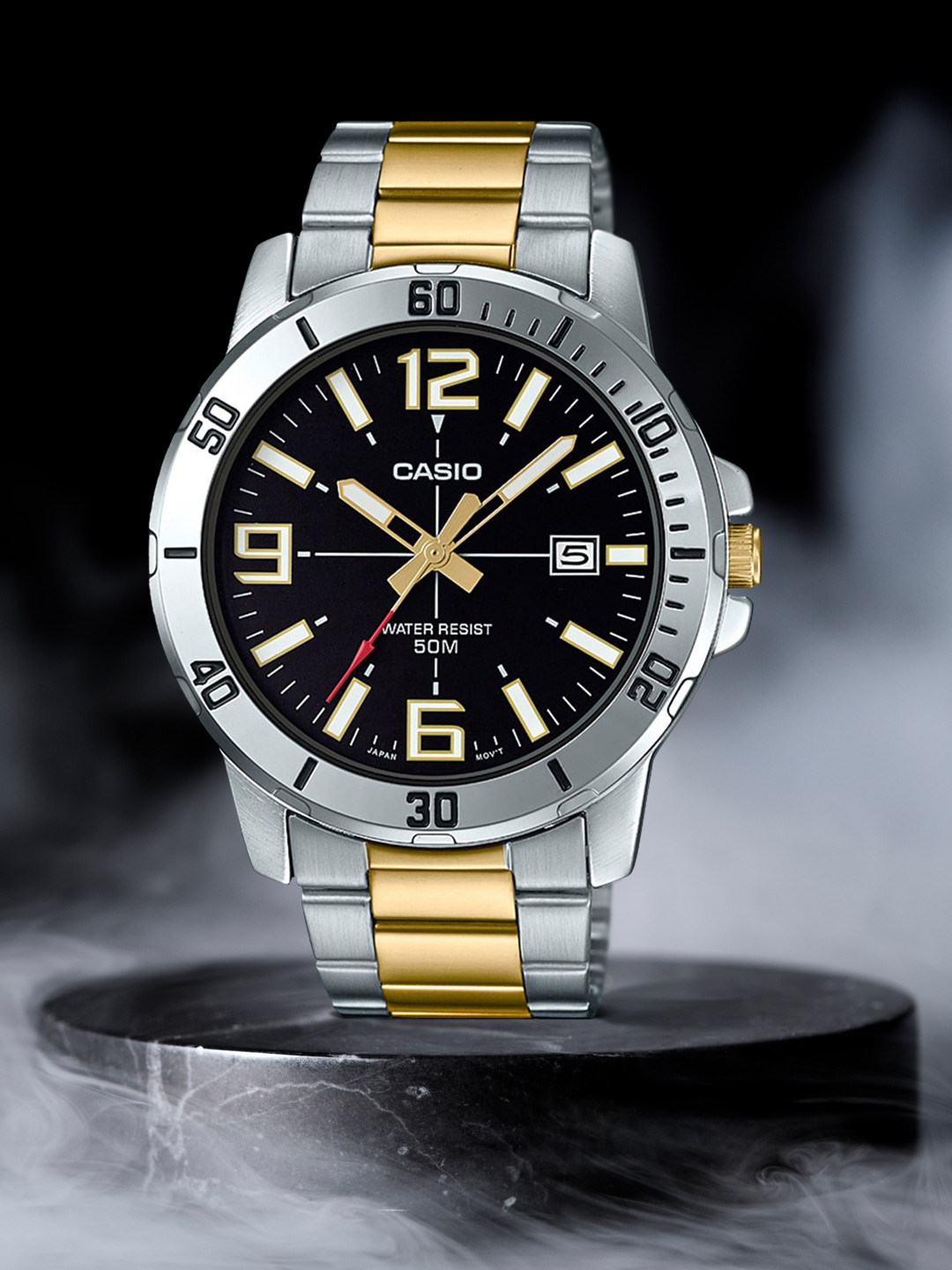 CASIO Enticer Men Black Analogue Watch A1735 MTP-VD01SG-1BVUDF