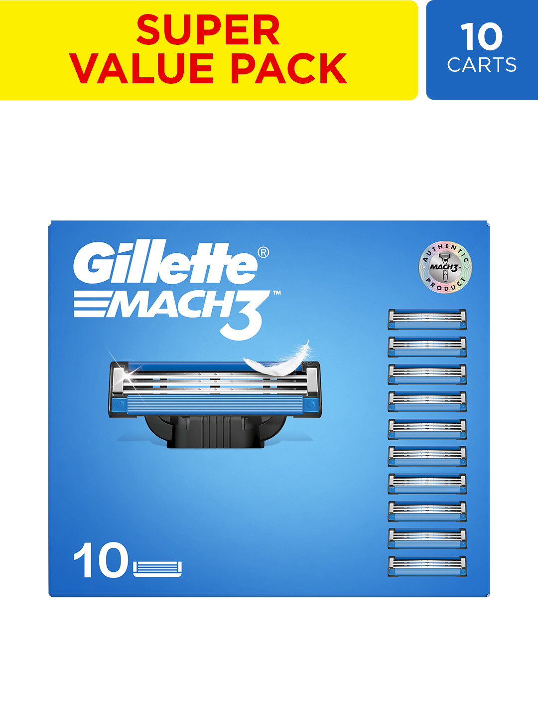 Gillette Men Set of 10 Mach 3 Shaving Blades