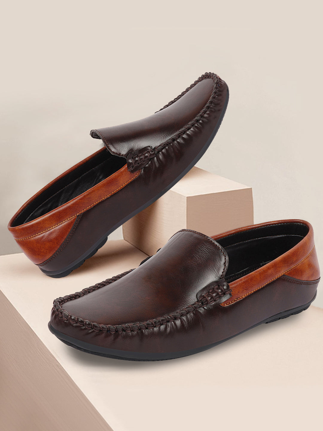 FAUSTO Men Brown Loafers