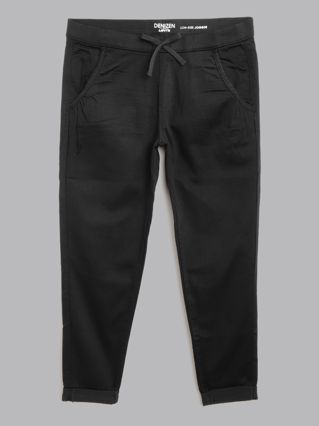 Buy Denizen From Levis Women Black Solid Jogger Fit Low Rise Regular Trousers Trousers for Women 11139676 Myntra