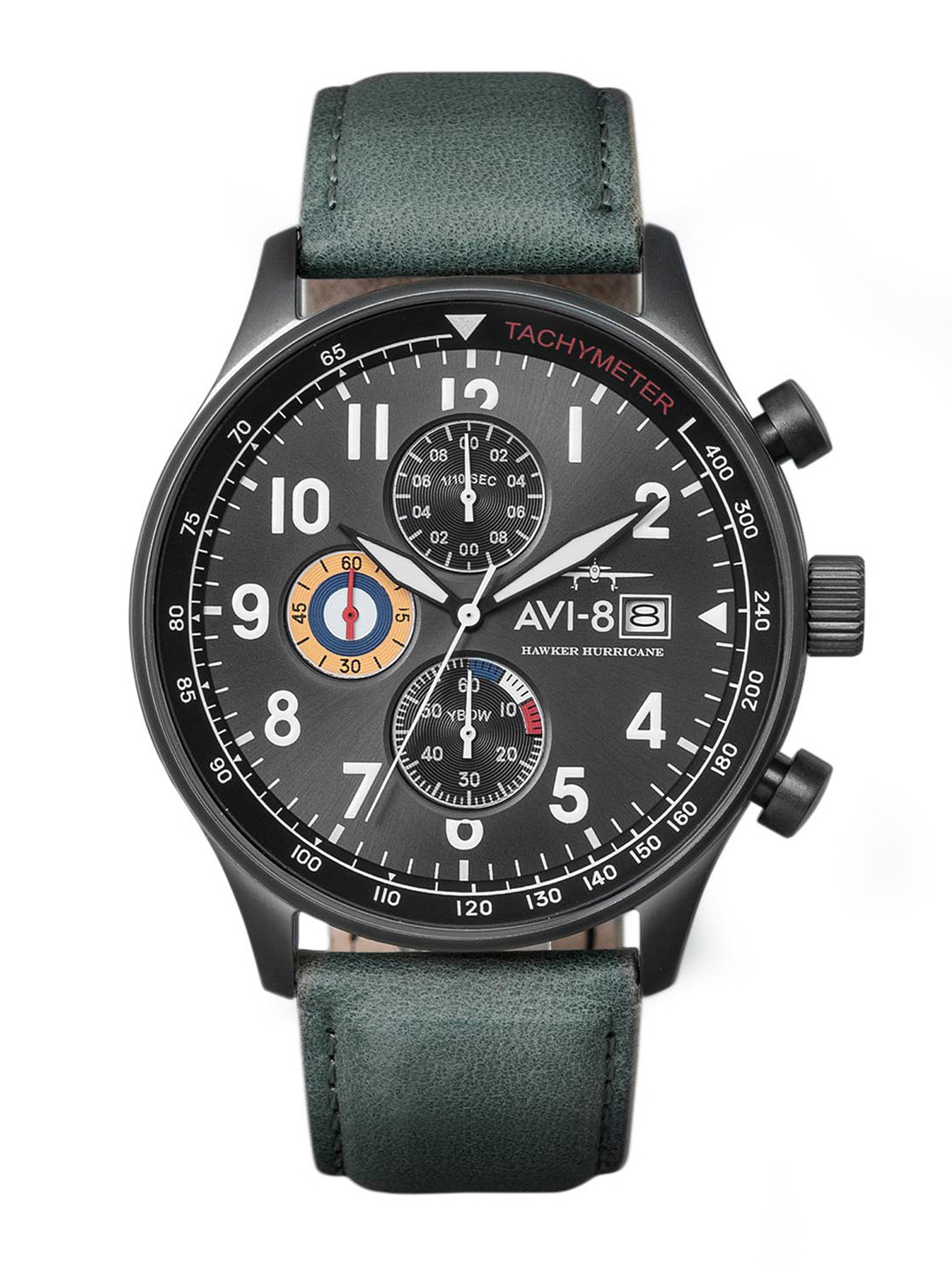 AVI-8 Men Black Leather Analogue Watch AV-4011-0D