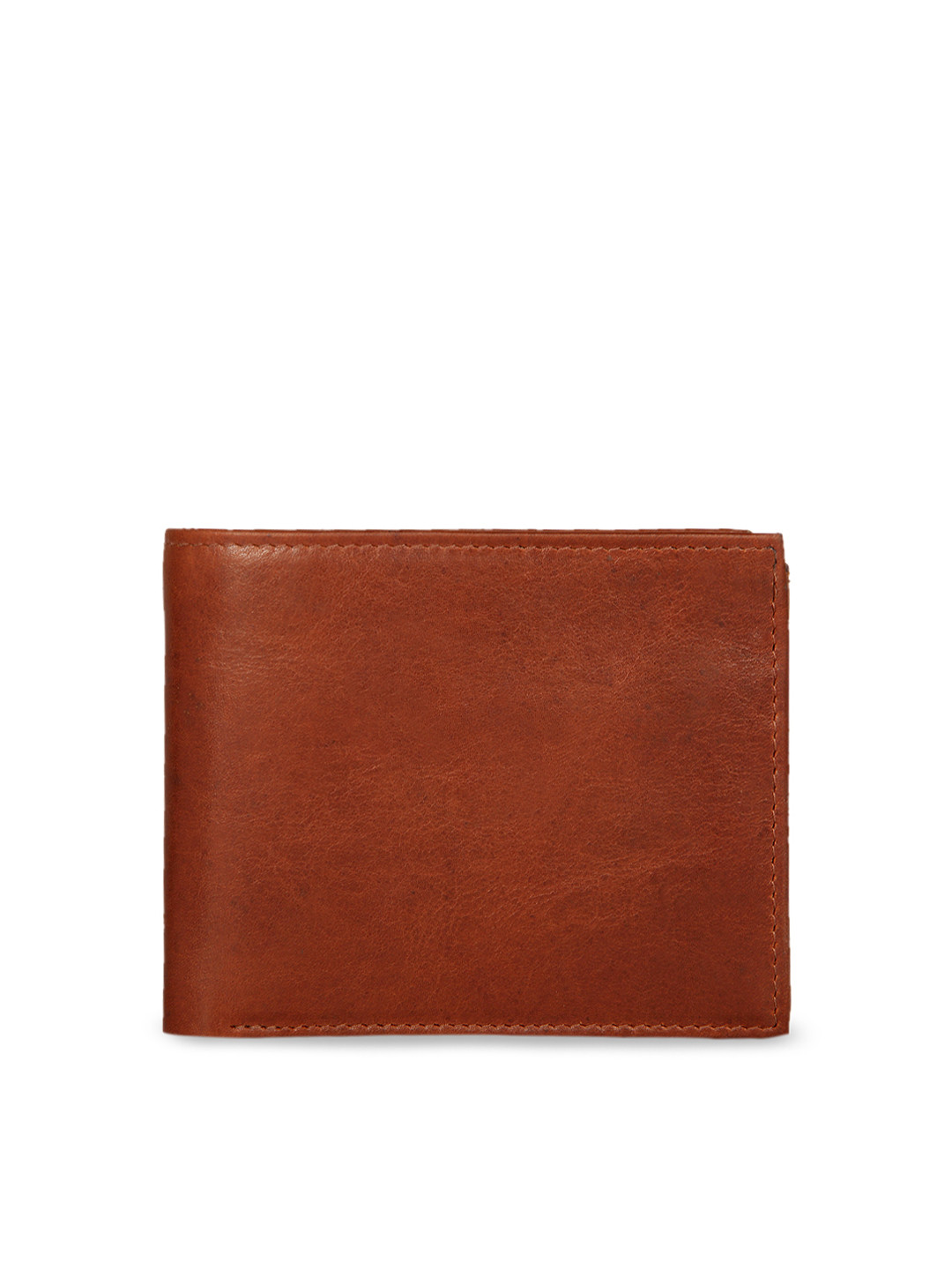 Leather Zentrum Men Tan Brown Solid Two Fold Leather Wallet