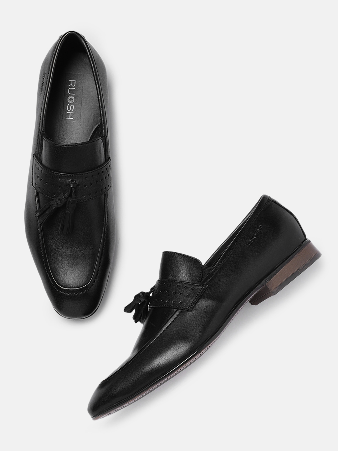 Buy Ruosh Men Black Tassel Detail Battia Leather Slip On Shoes Formal Shoes for Men 11148740 Myntra