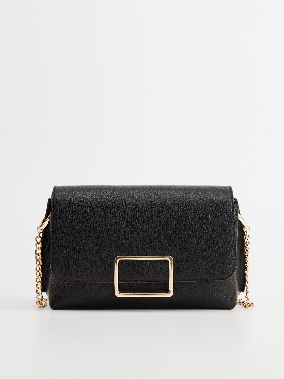 mango black solid sling bag