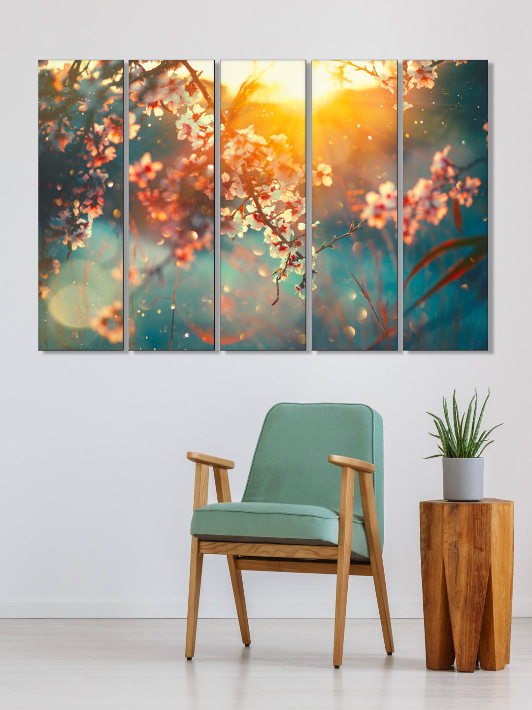 999Store MDF 5 Piece Wall Rectangle Paintings Wall Art - 10 x 30 In