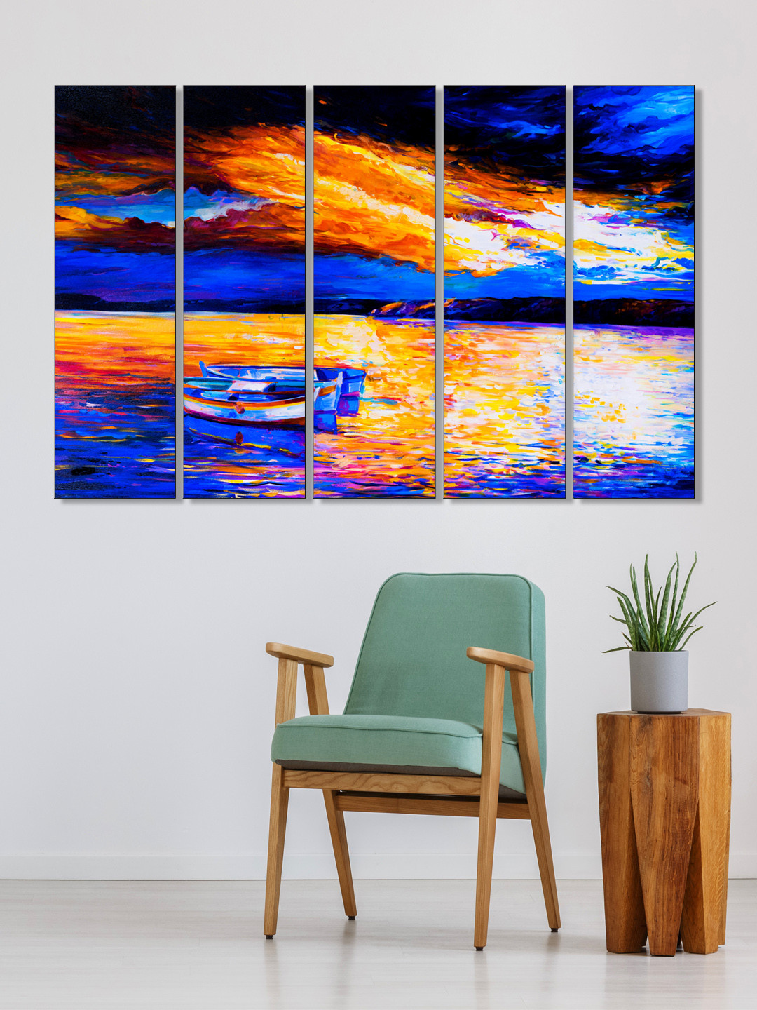 999Store Paper 5 Piece Wall Rectangle Paintings Wall Art