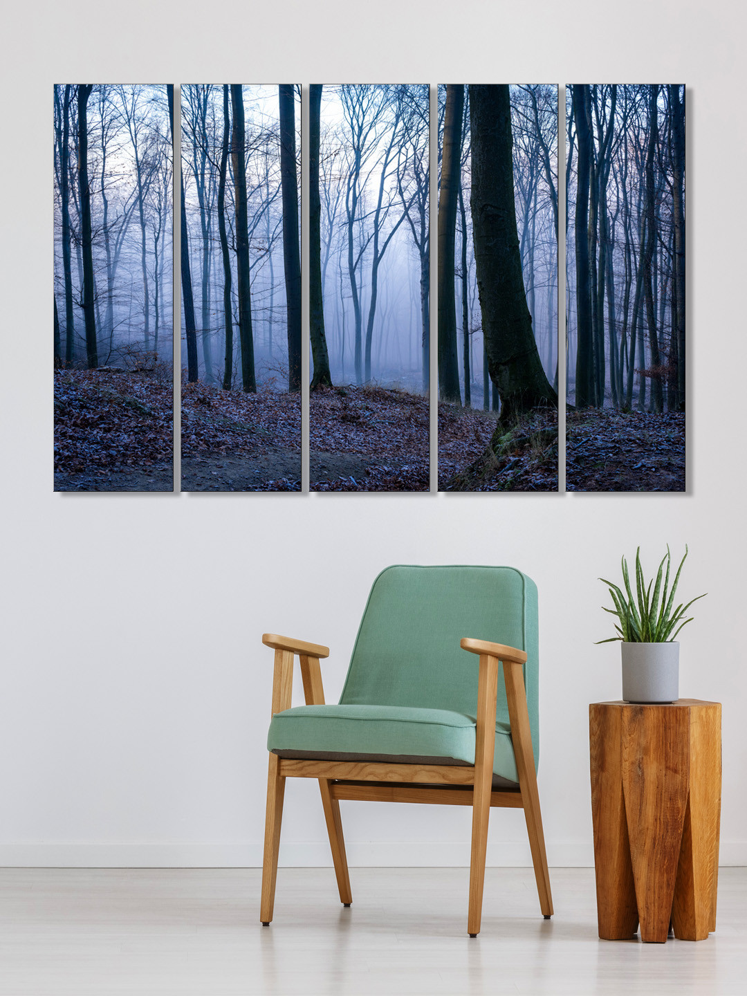 999Store Set of 5 White & Black Printed Framed Wall Art