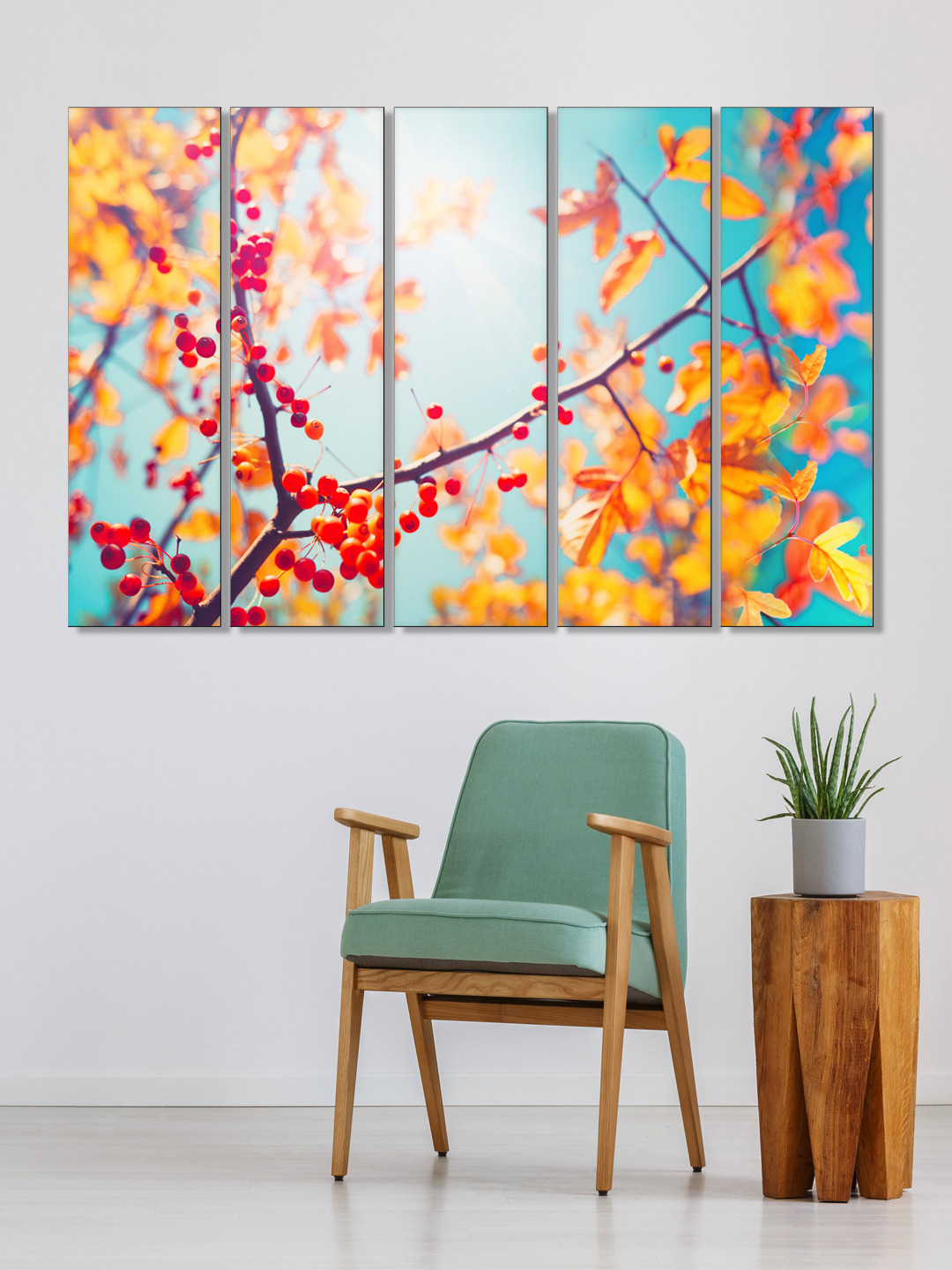 999Store MDF 5 Piece Wall Rectangle Paintings Wall Art - 30 x 10 In