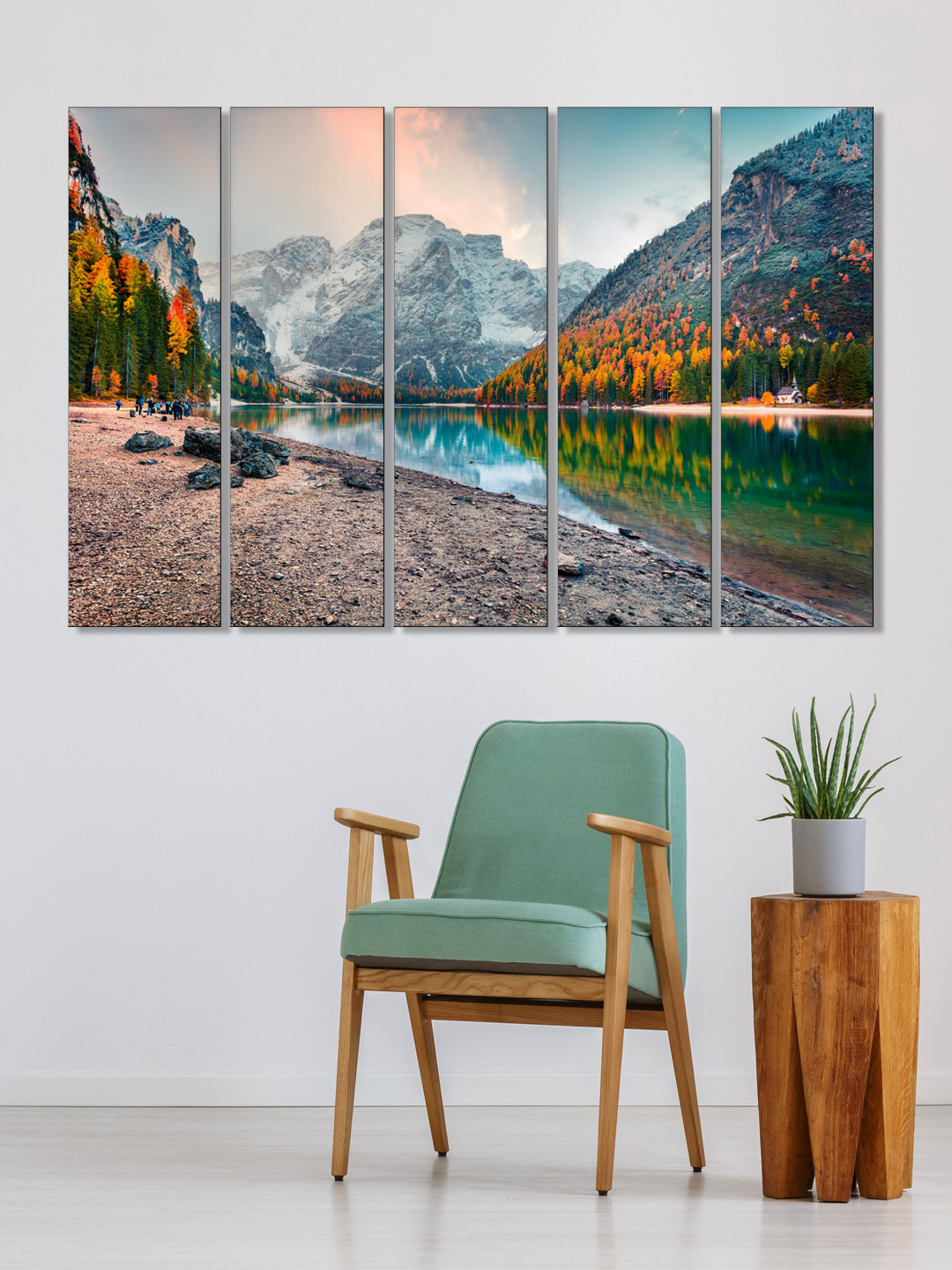 999Store Set of 5 Blue & White Printed Framed Wall Art