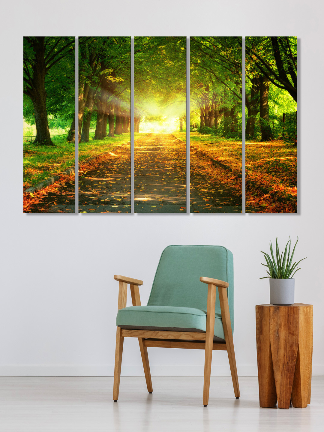 999Store MDF 5 Pcs Wall Rectangle Paintings Wall Art - 29.92 x10.23In