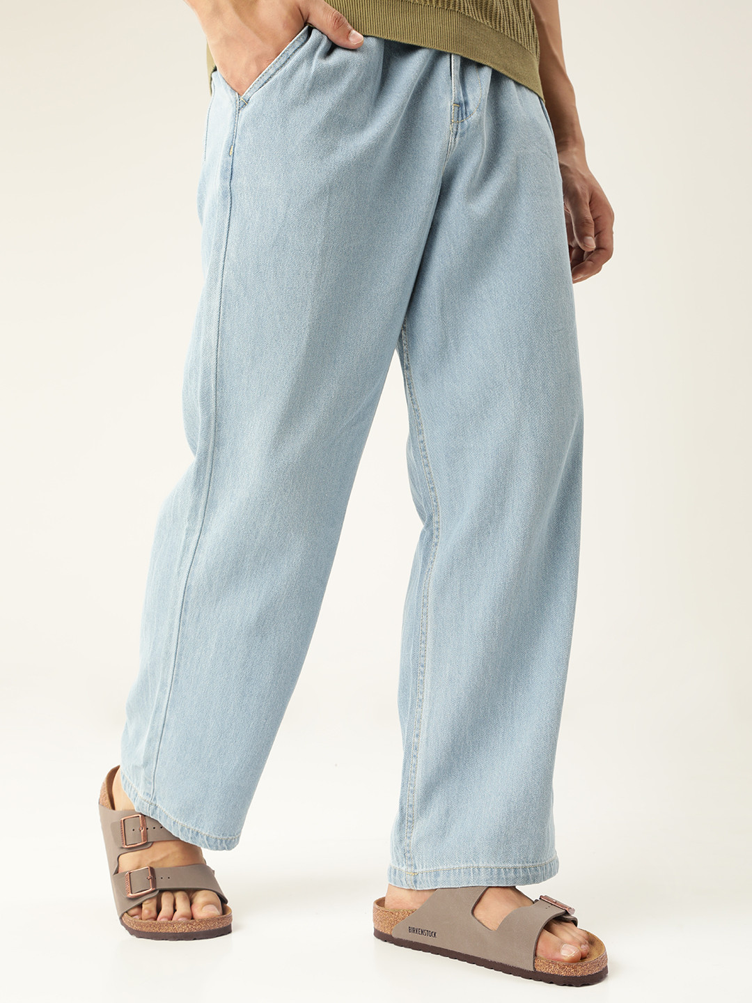 Birkenstock Arizona Stone Regular Width Birko-Flor Nubuck Two-Strap Sandals